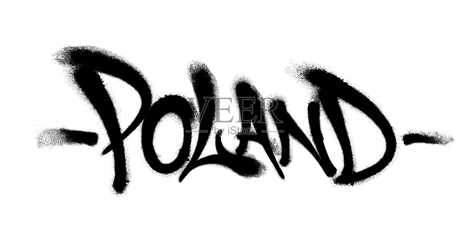喷涂波兰字体涂鸦与过度喷在设计元素图片