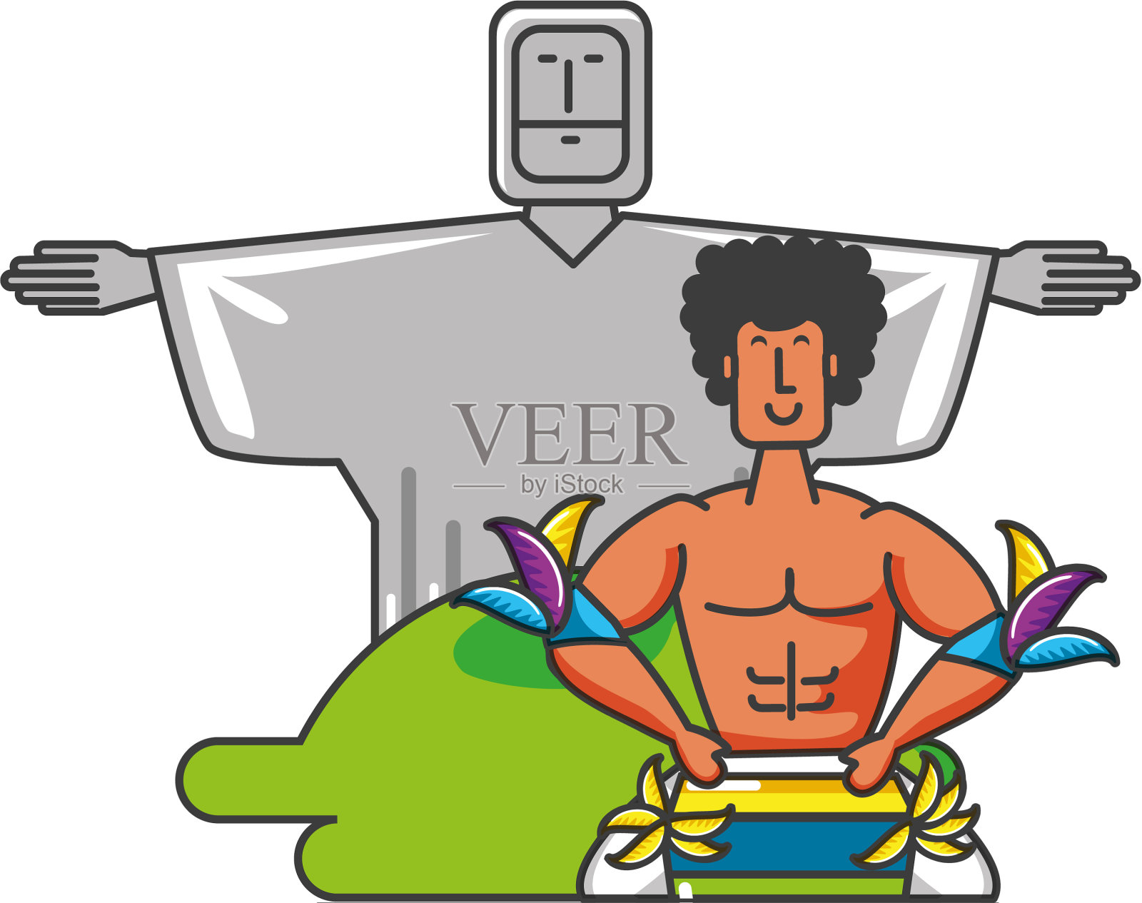 科尔科瓦多基督纪念碑与巴西人设计元素图片