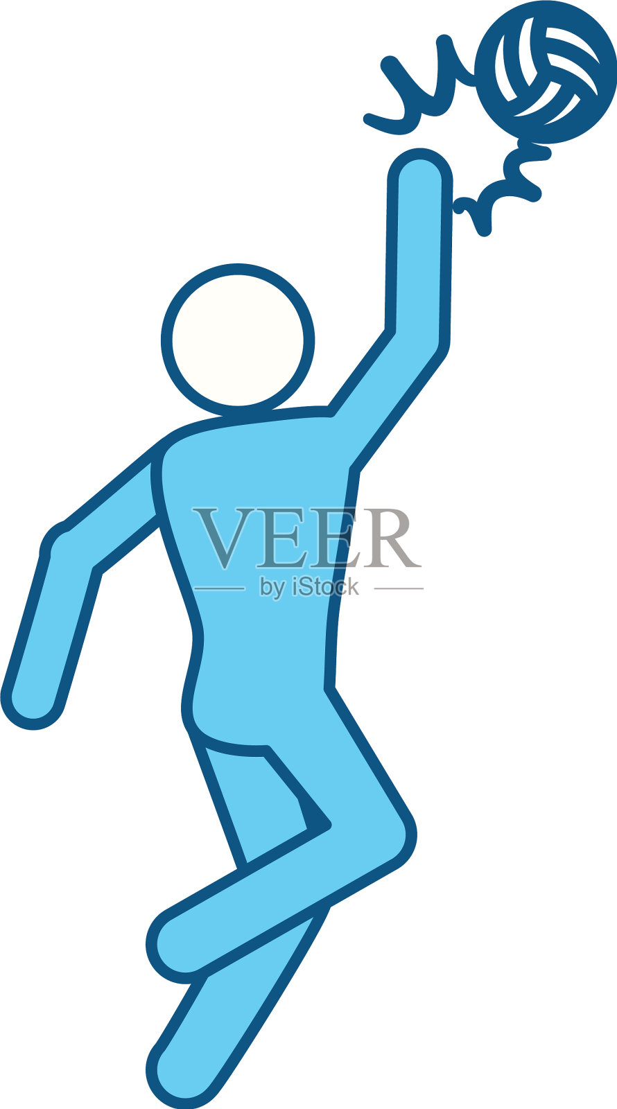 排球训练球员象形图设计元素图片