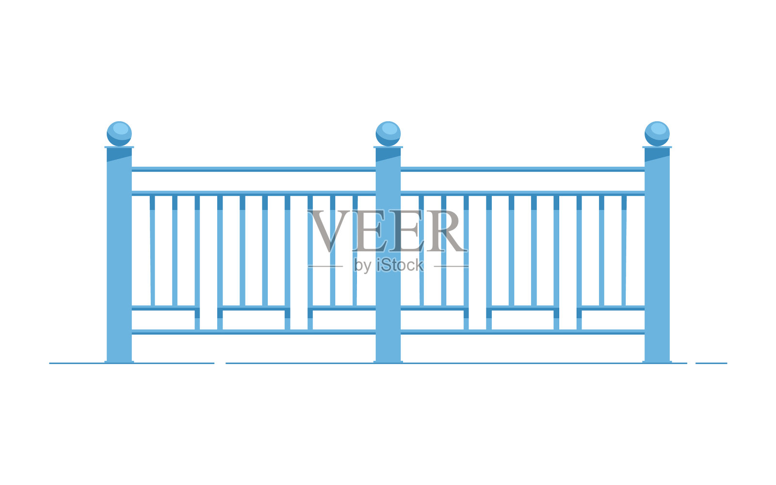 平面风格的金属栅栏设计元素图片