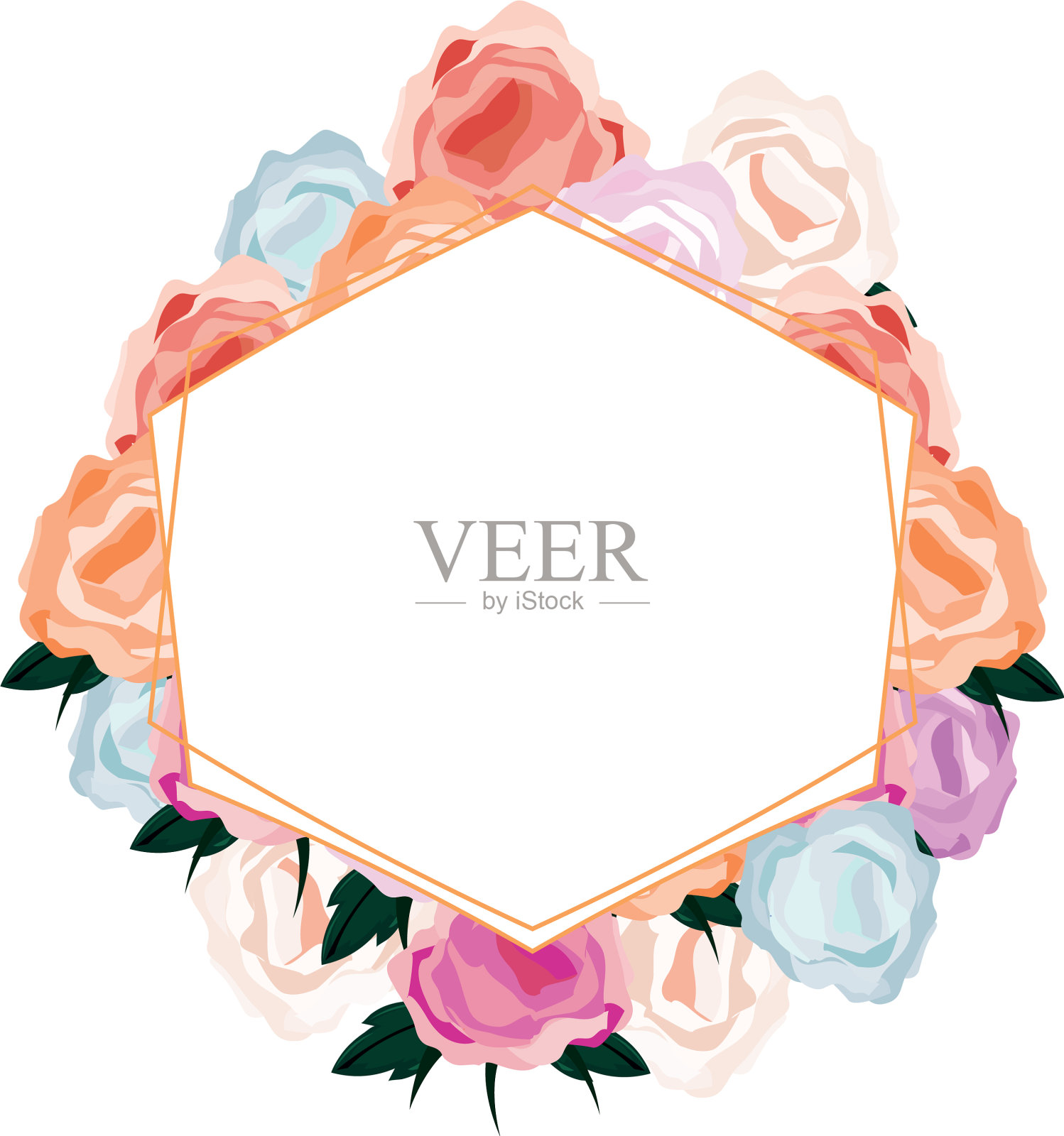 浪漫花牌花卉装饰模板设计元素图片