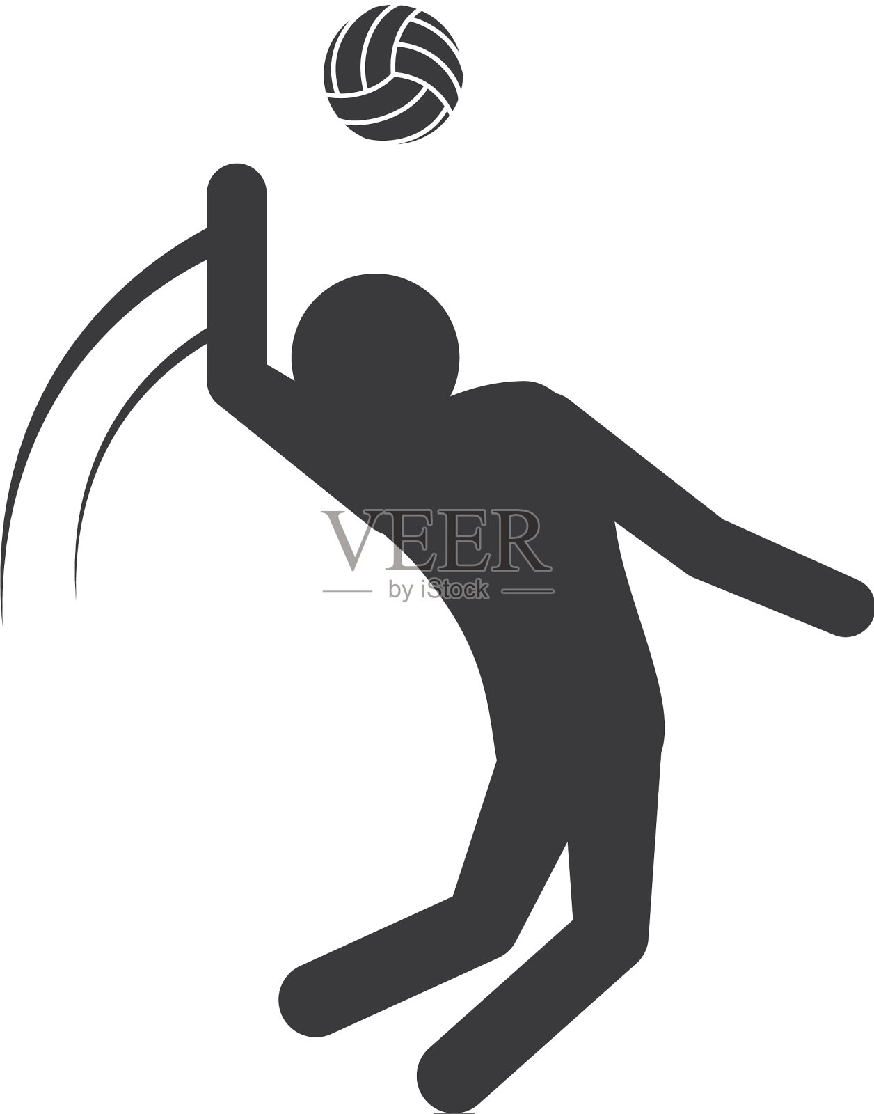排球训练球员象形图设计元素图片