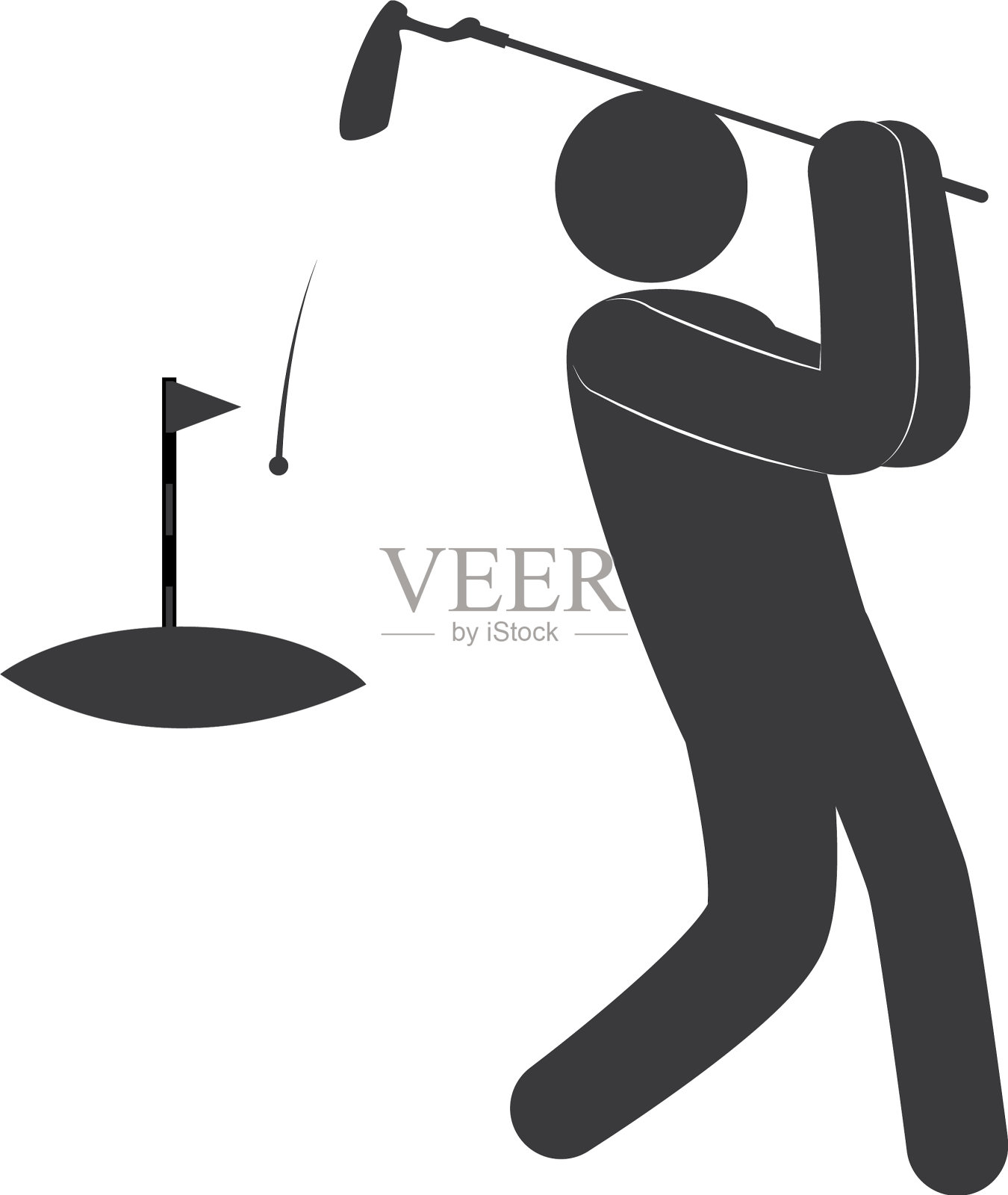 高尔夫球员象形图设计元素图片