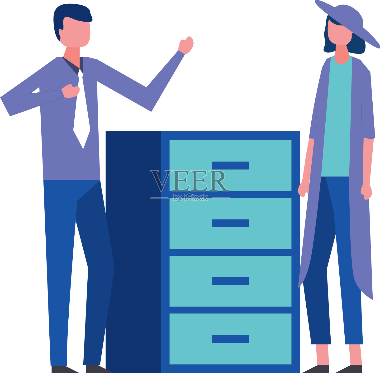 商界男女办公室内阁设计元素图片