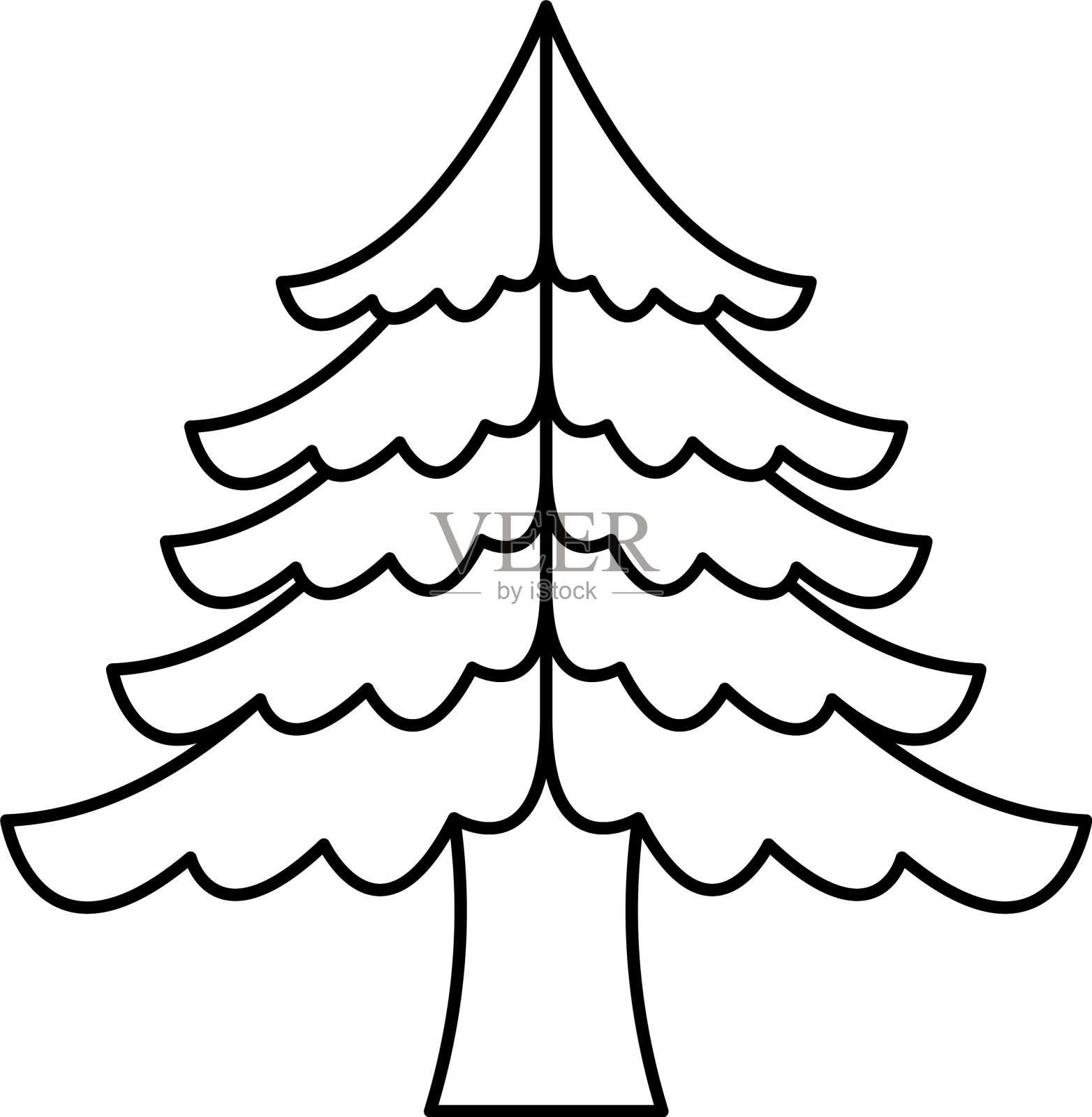 松树圣诞快乐设计元素图片