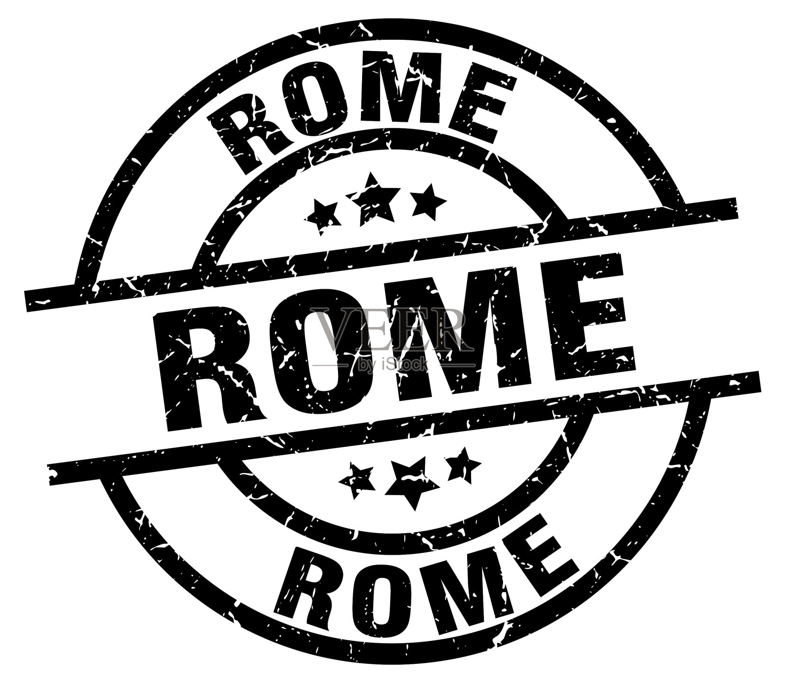 罗马黑色圆形垃圾邮票插画图片素材