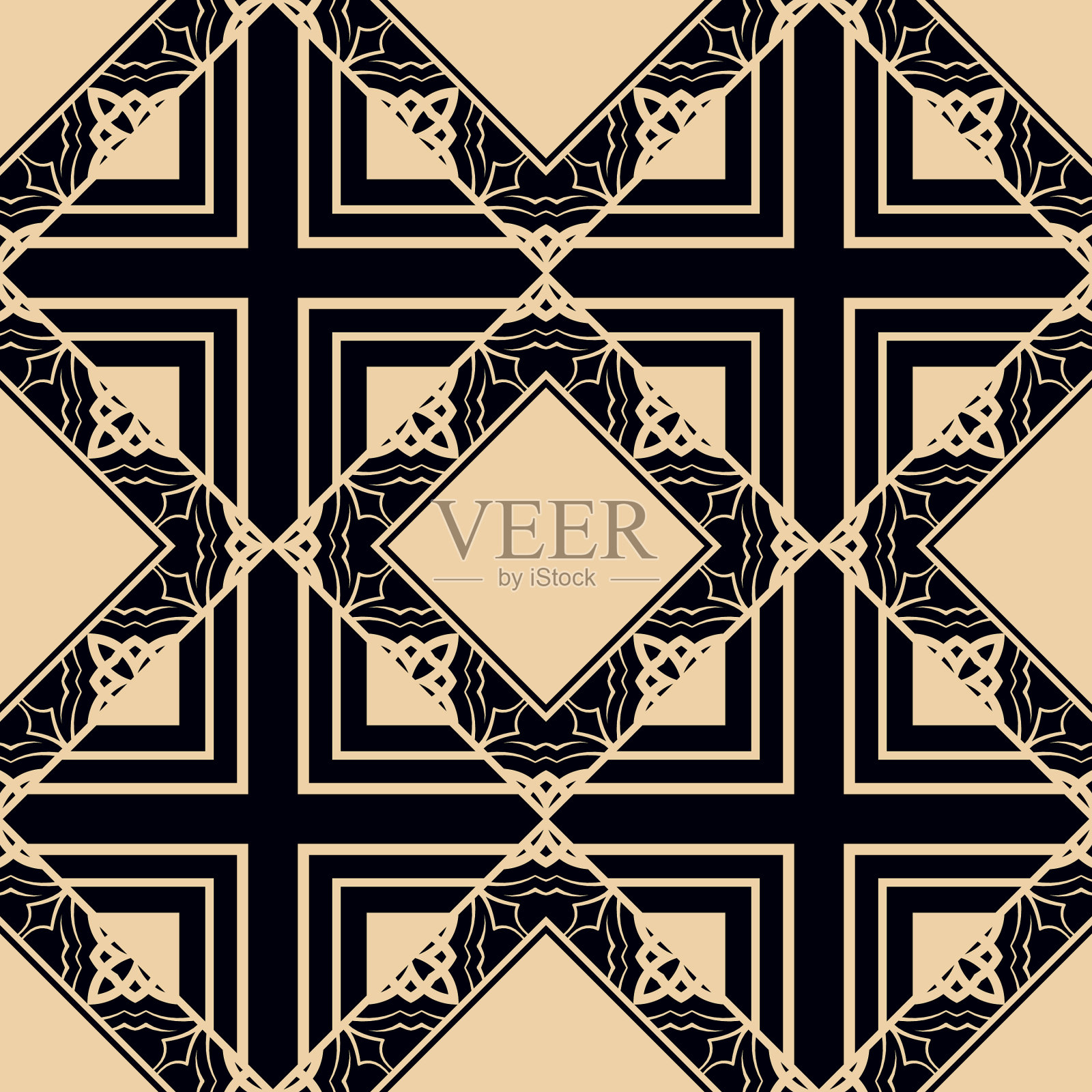 vinttage无缝模式插画图片素材