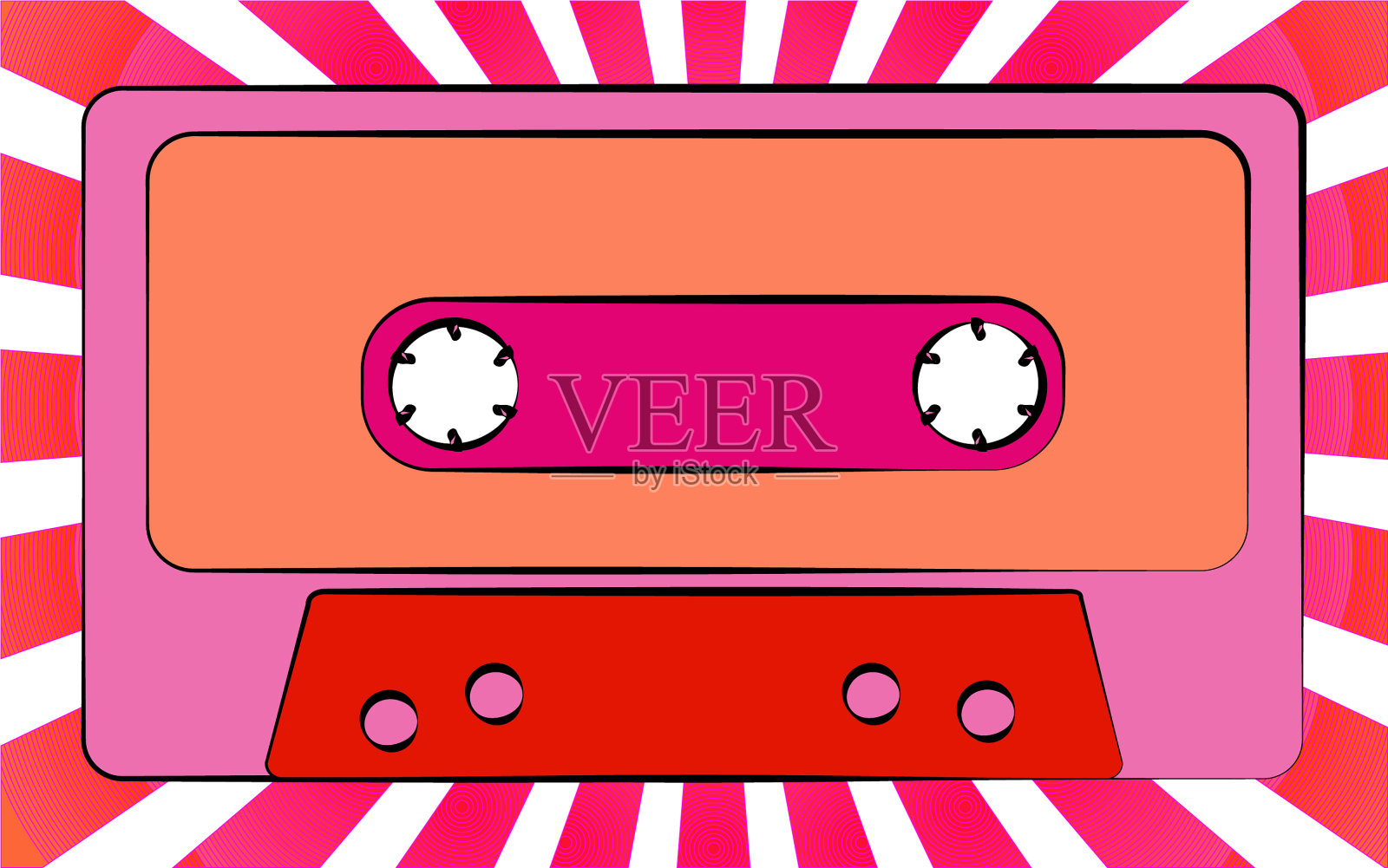 一个古老的粉色复古古董潮人插画图片素材