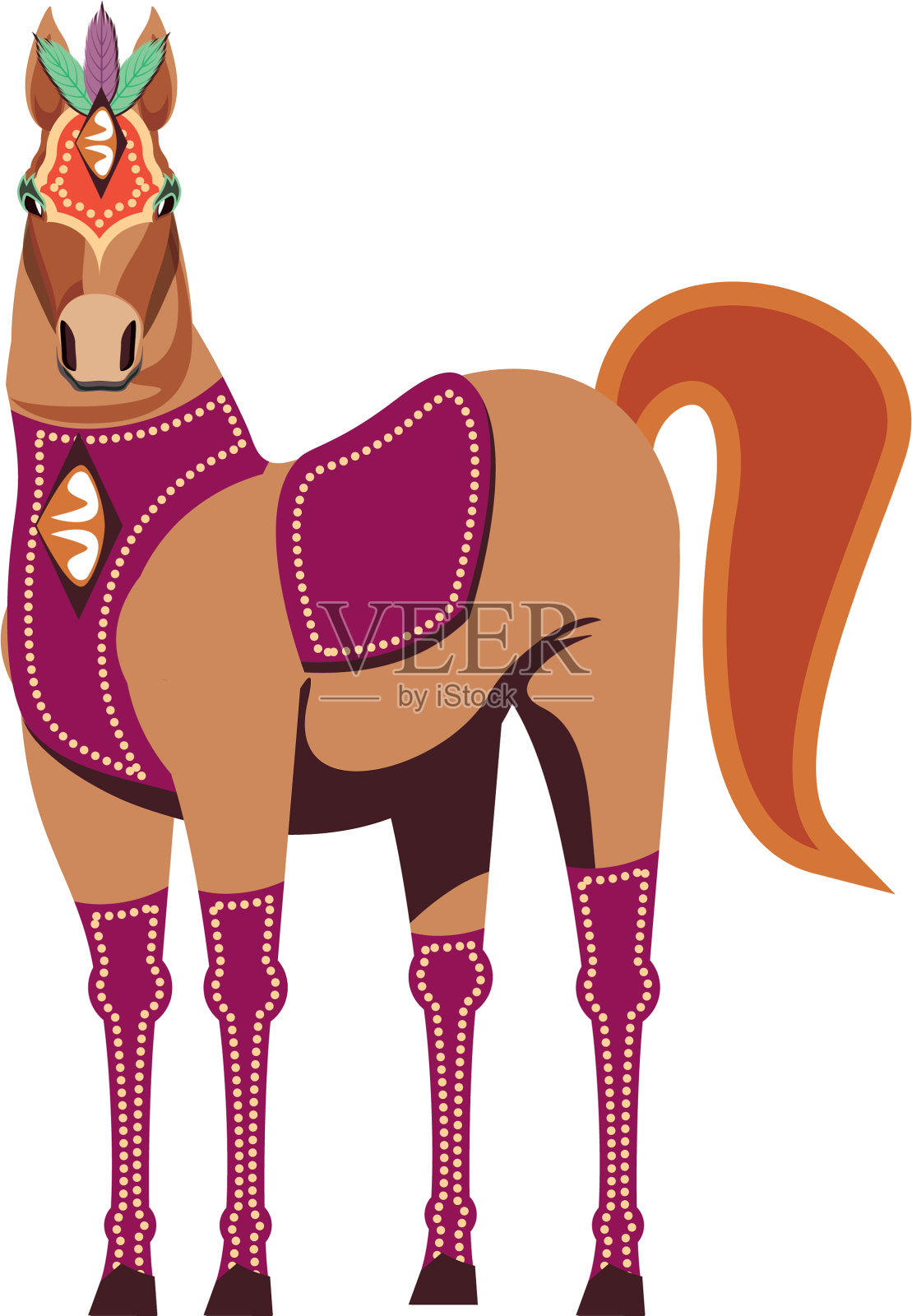 马戏团的马孤立的图标插画图片素材