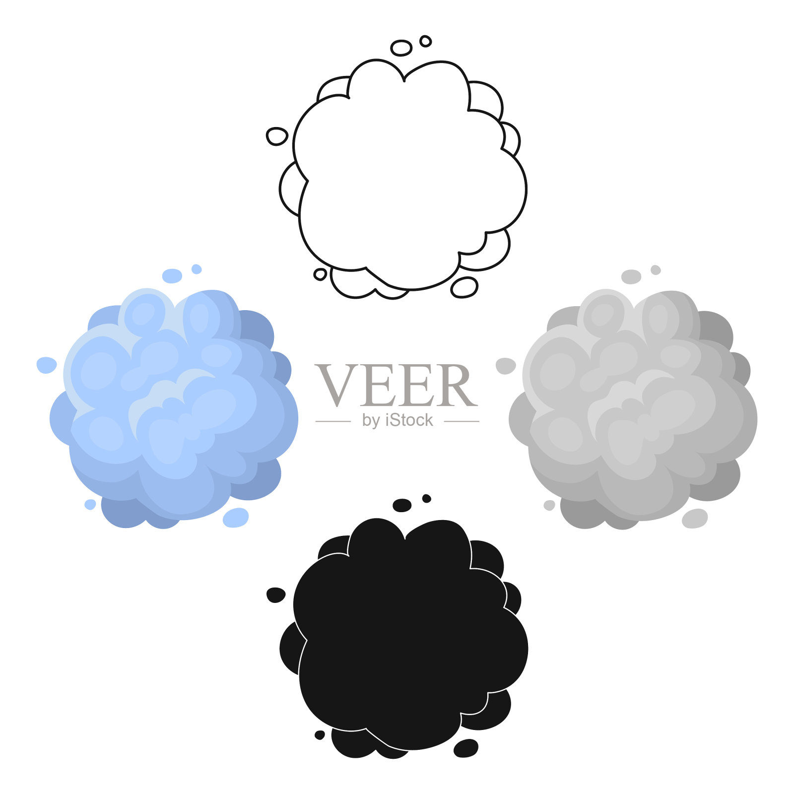 爆炸图标在卡通黑色风格孤立上插画图片素材