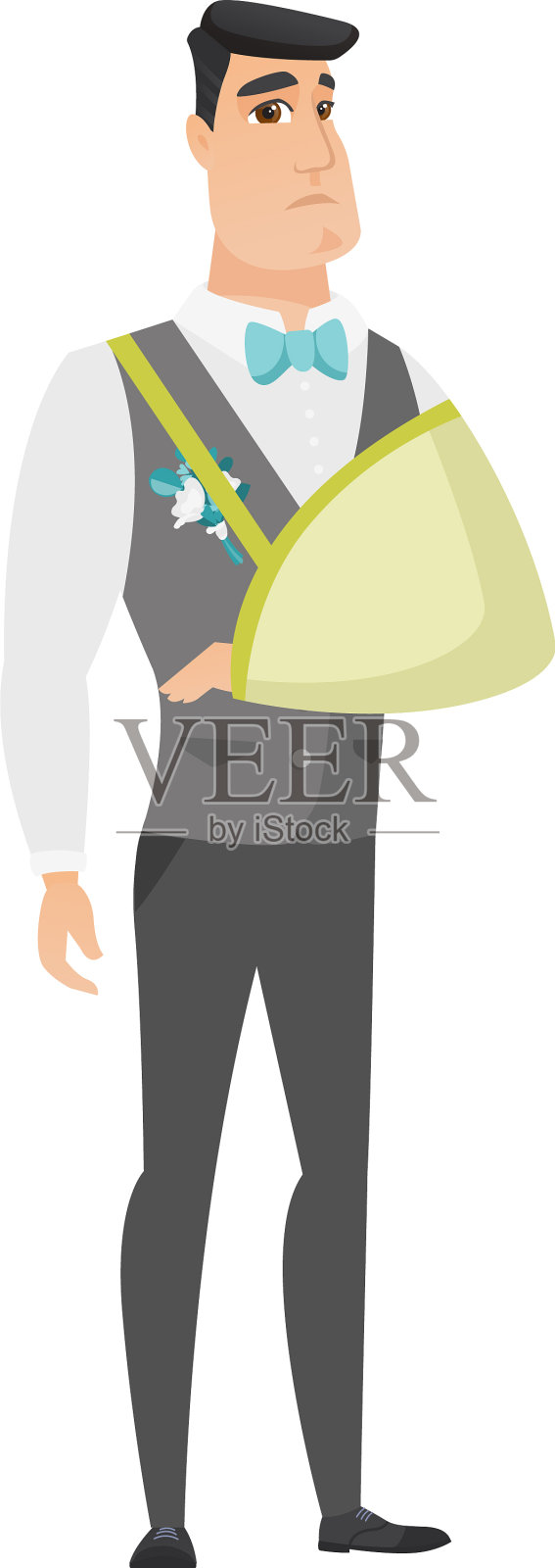 新郎受伤，手臂骨折设计元素图片