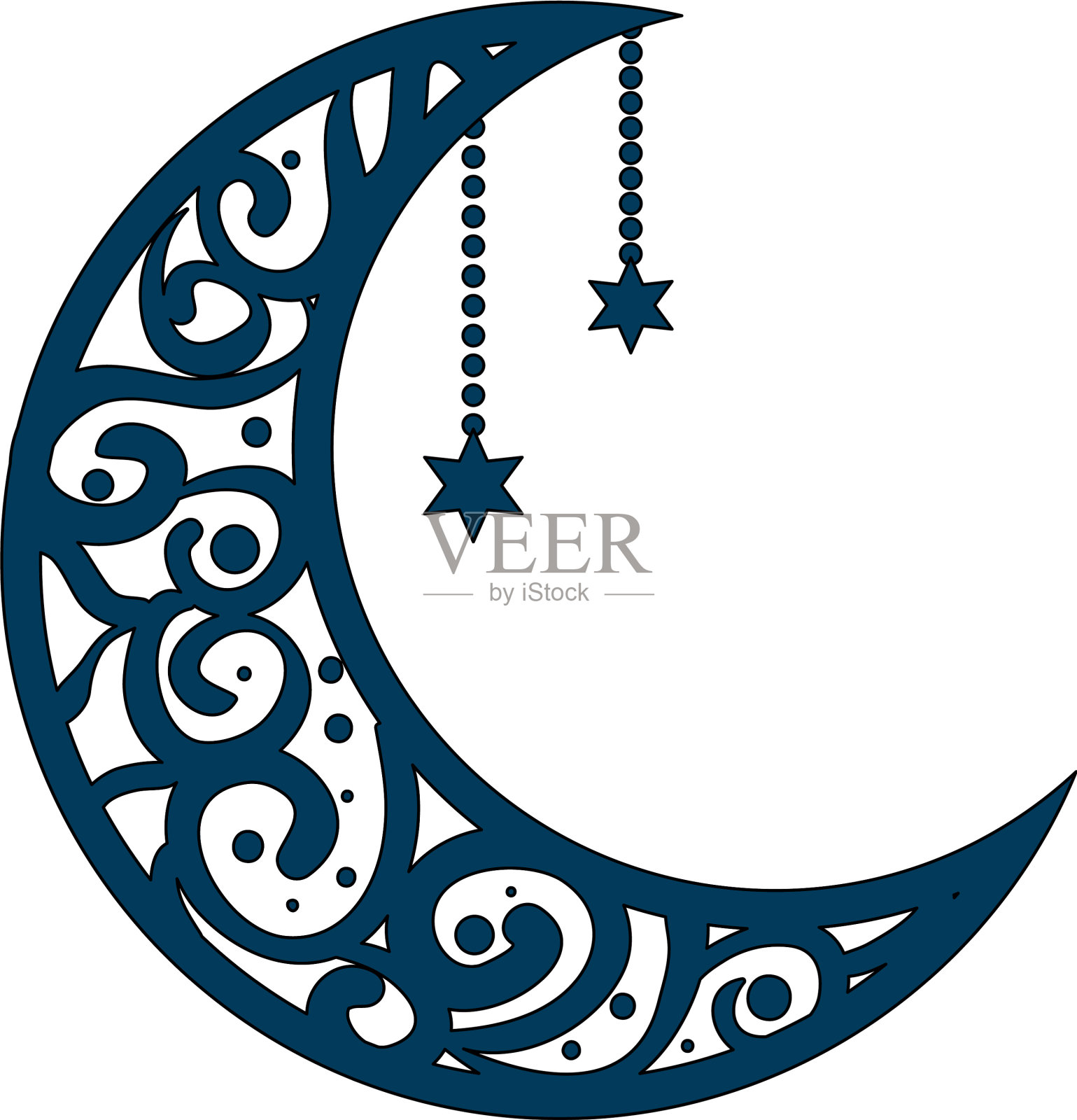 卡里姆月亮和星星挂设计元素图片