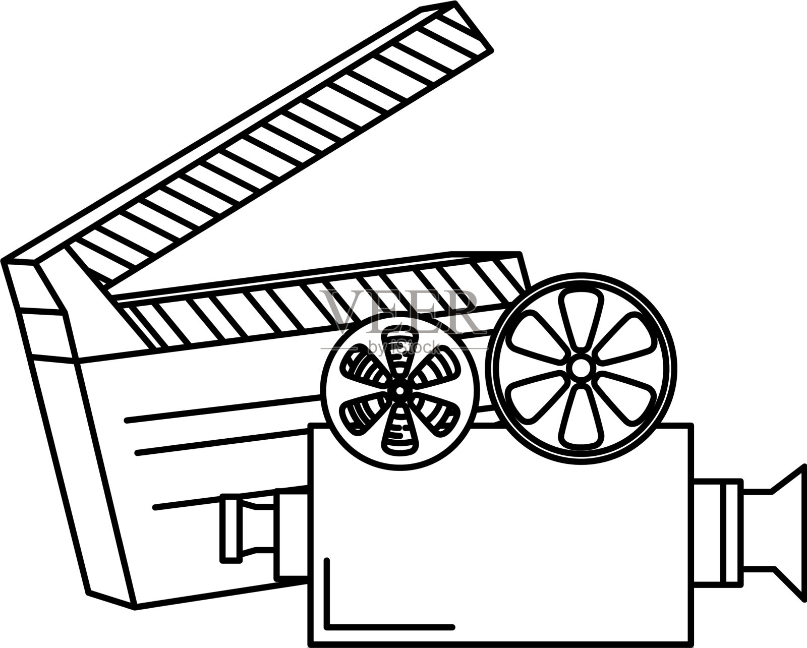 带摄像机的拍板设计元素图片