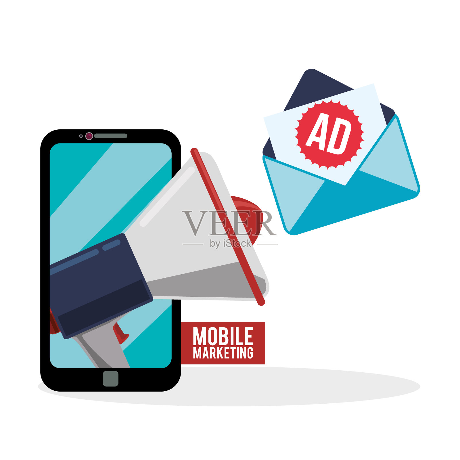 数字营销设计孤立电子商务图标设计元素图片