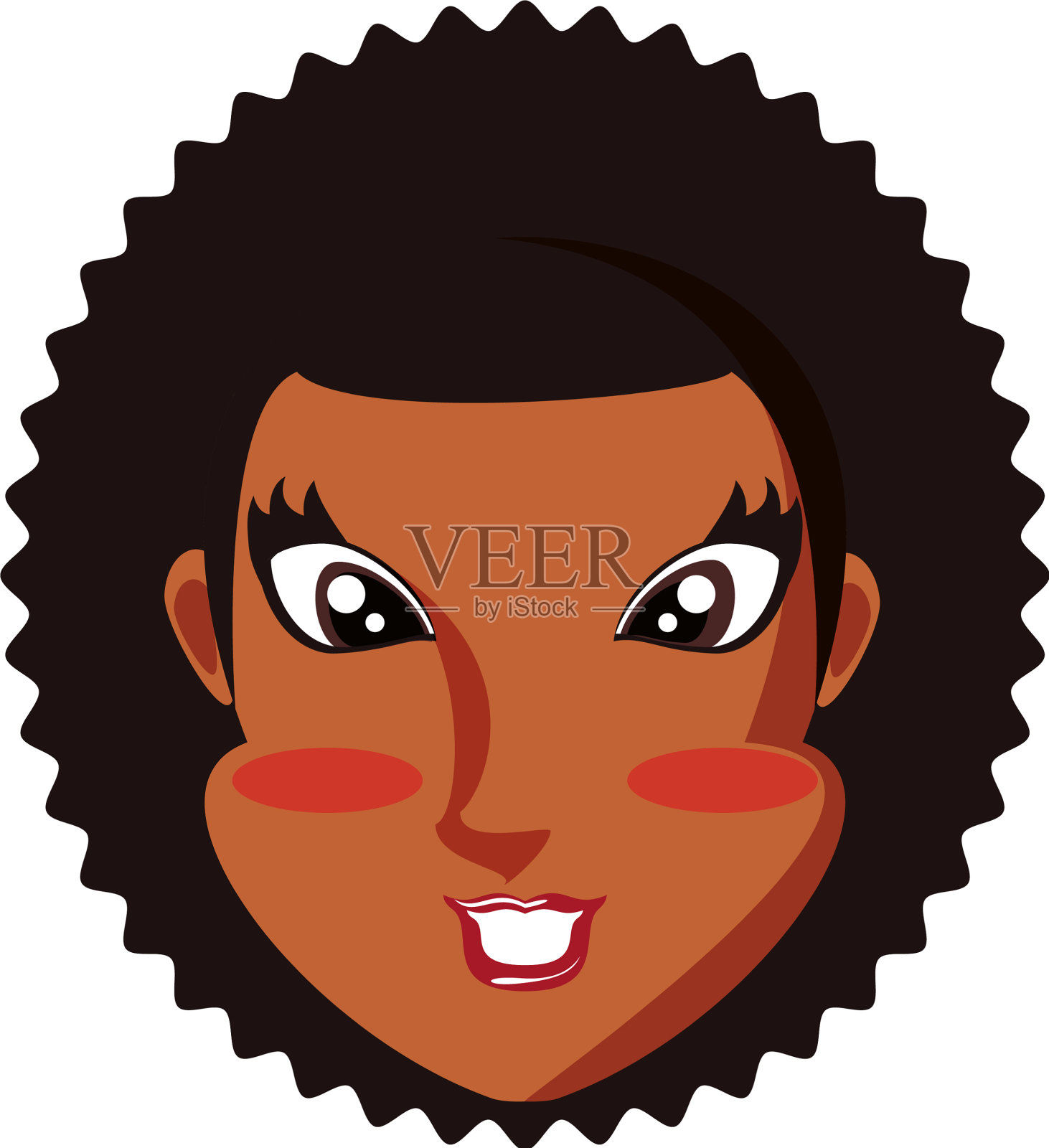 年轻女性黑人头像的头像设计元素图片