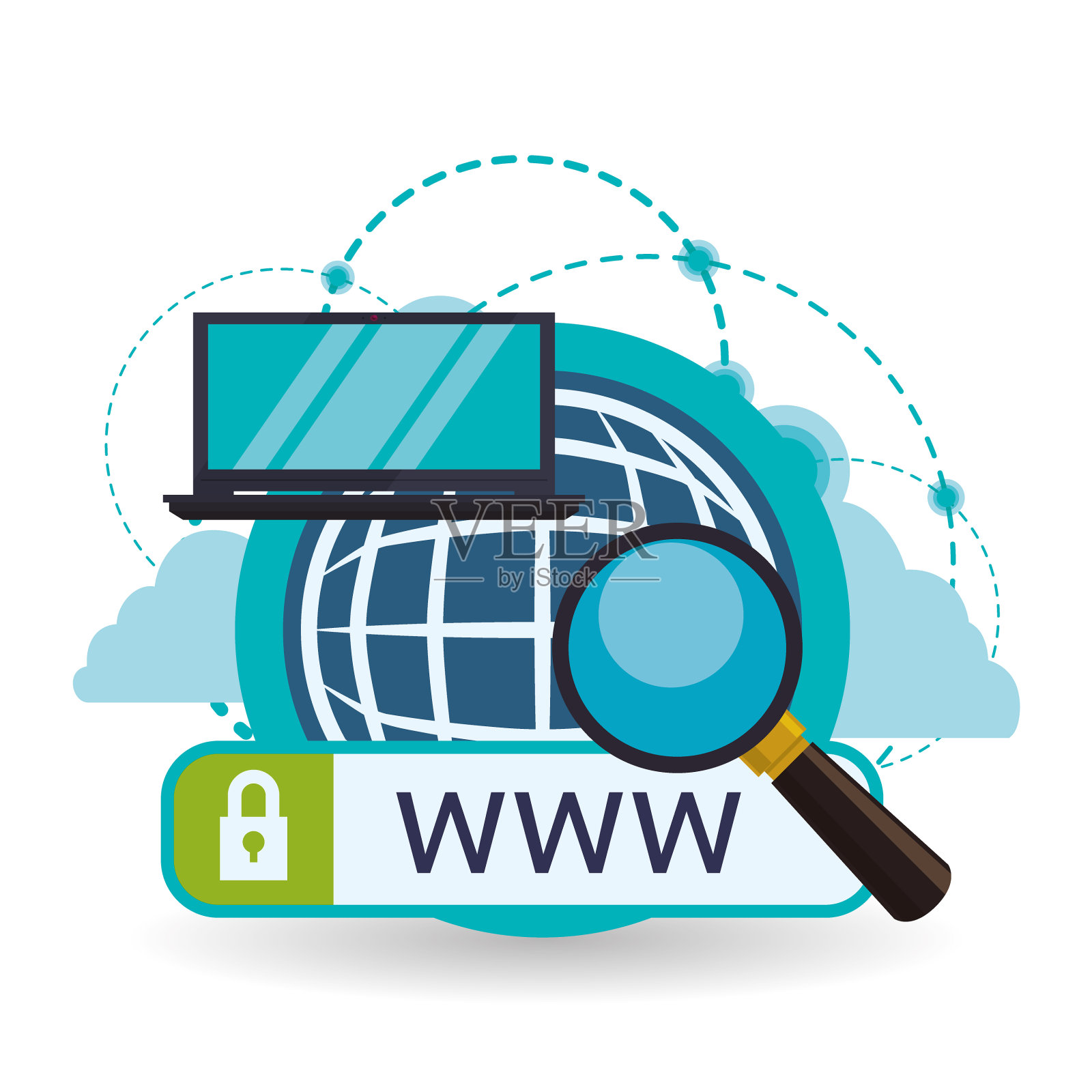 云计算设计媒体图标隔离设计元素图片