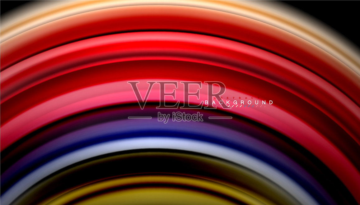 抽象波浪线条流体彩虹风格的颜色插画图片素材