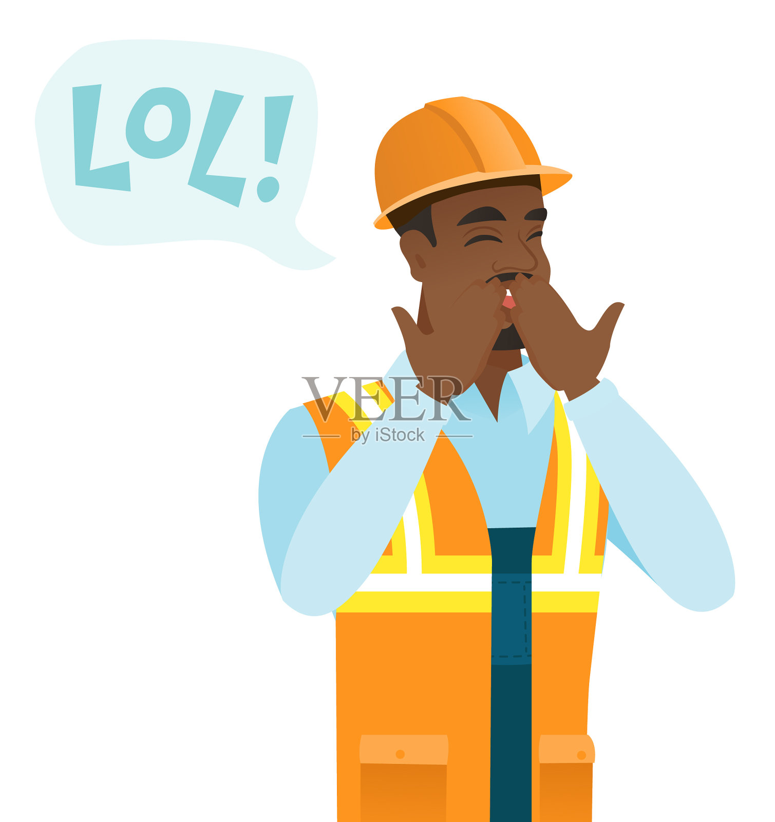 年轻的非裔美国建筑师大声笑了起来设计元素图片