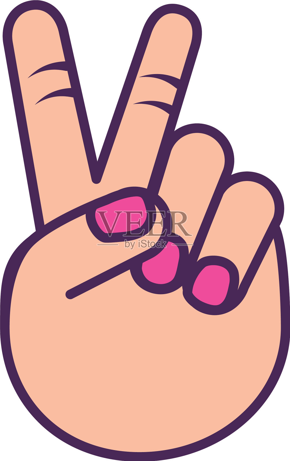 女人手举胜利手势设计元素图片