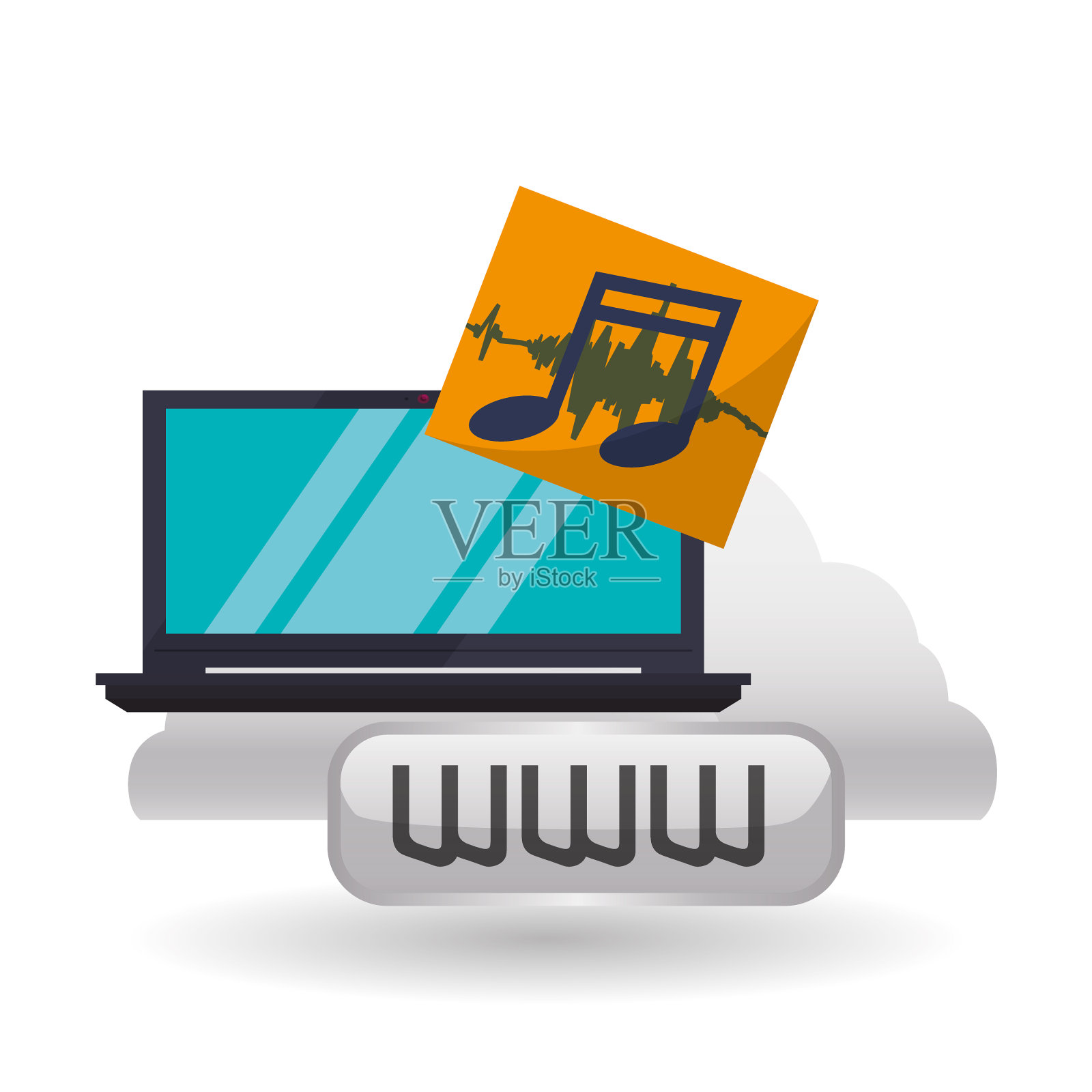 云计算设计媒体图标隔离设计元素图片