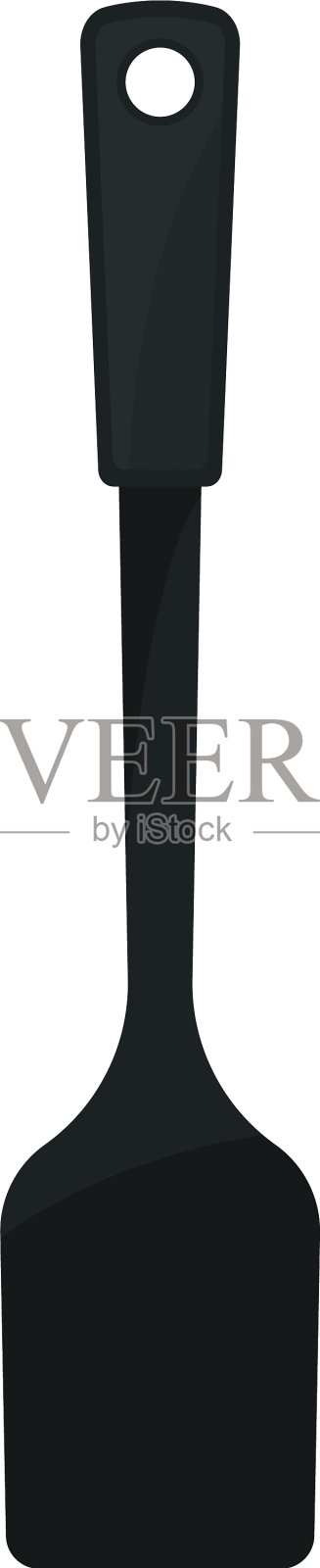 白色背景的厨房用具上的烹饪抹刀插画图片素材