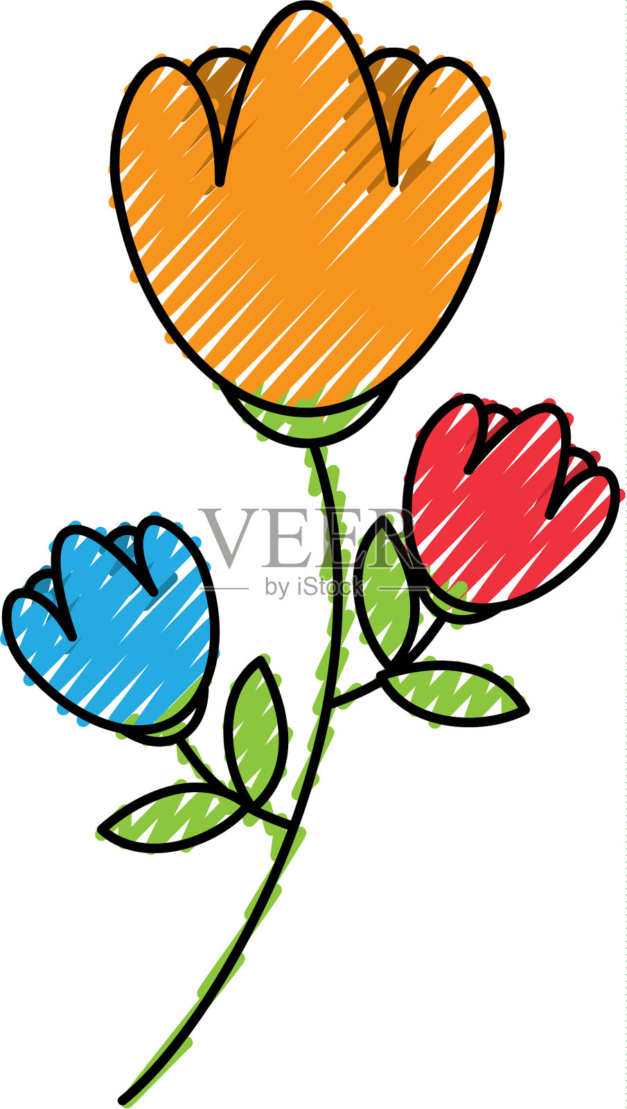 可爱的花园花装饰图标设计元素图片