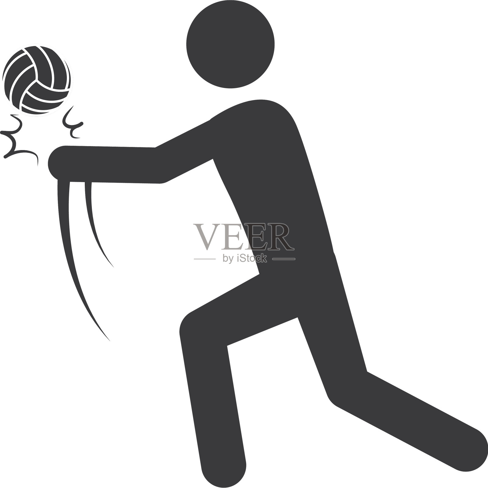 排球训练球员象形图设计元素图片