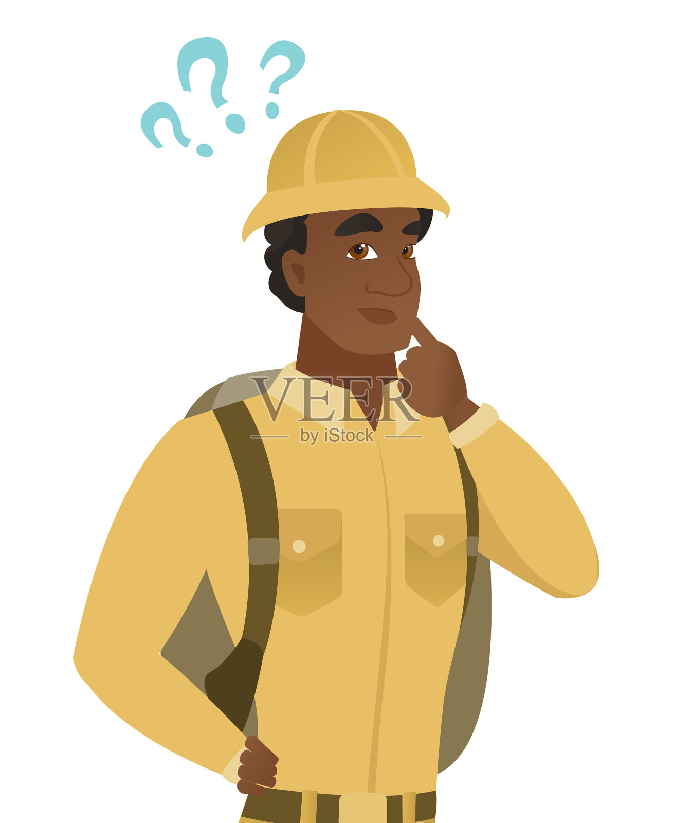 带着问号的非洲裔美国人设计元素图片