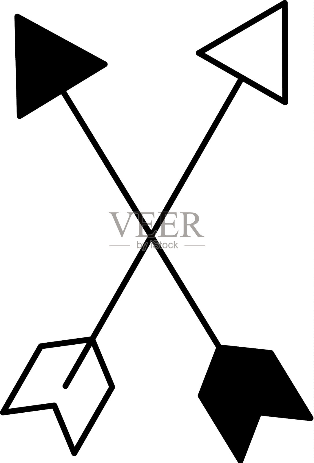 丘比特箭孤立图标设计元素图片