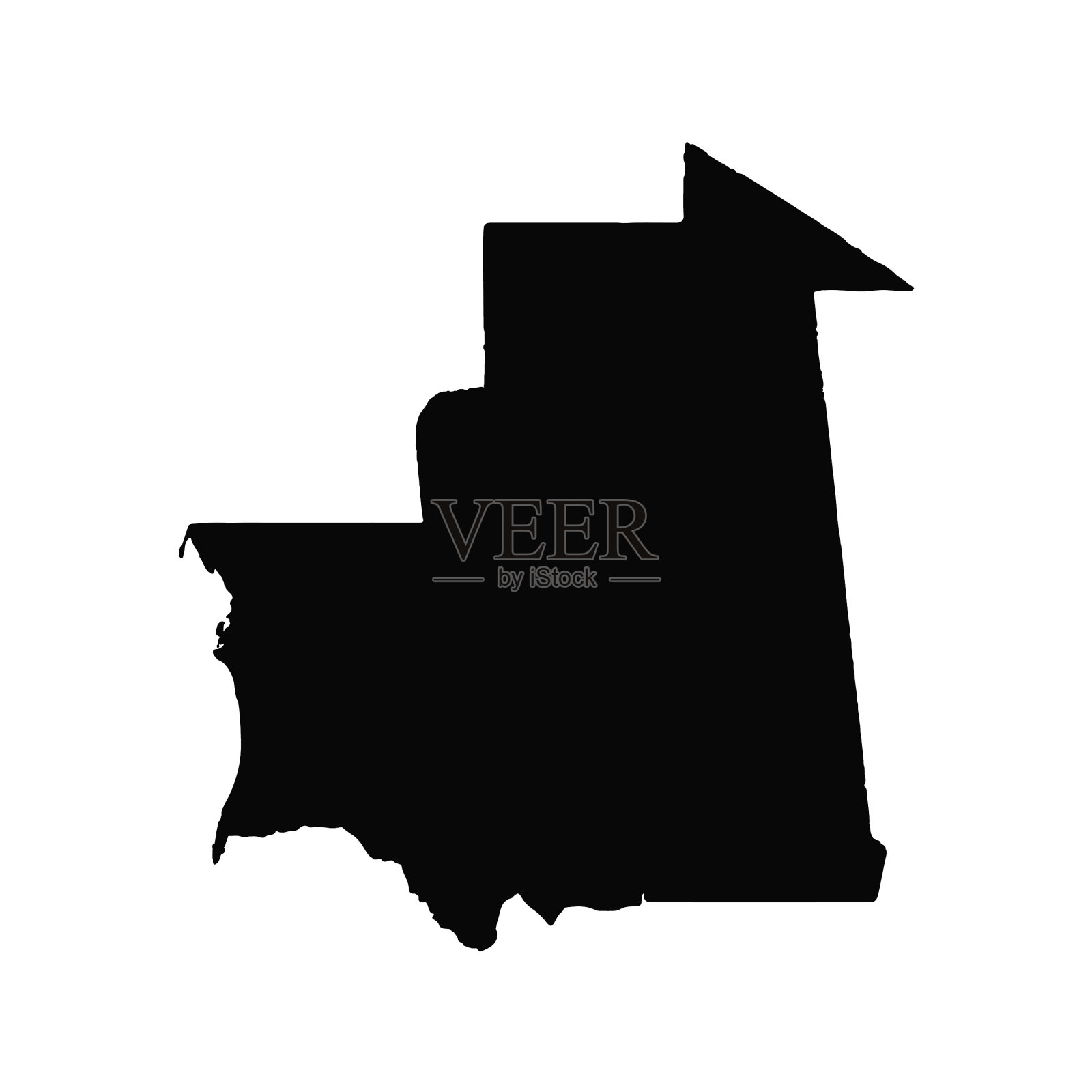 地图毛里塔尼亚孤立插画图片素材