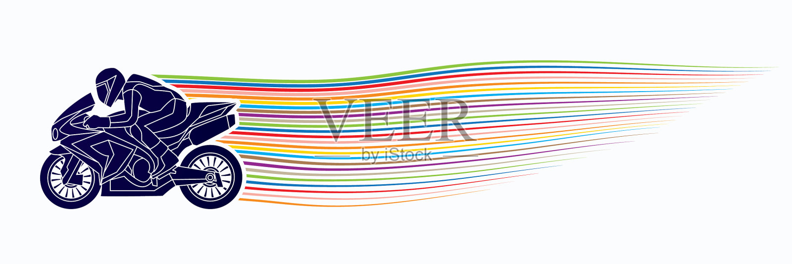 摩托车比赛侧视图图形插画图片素材
