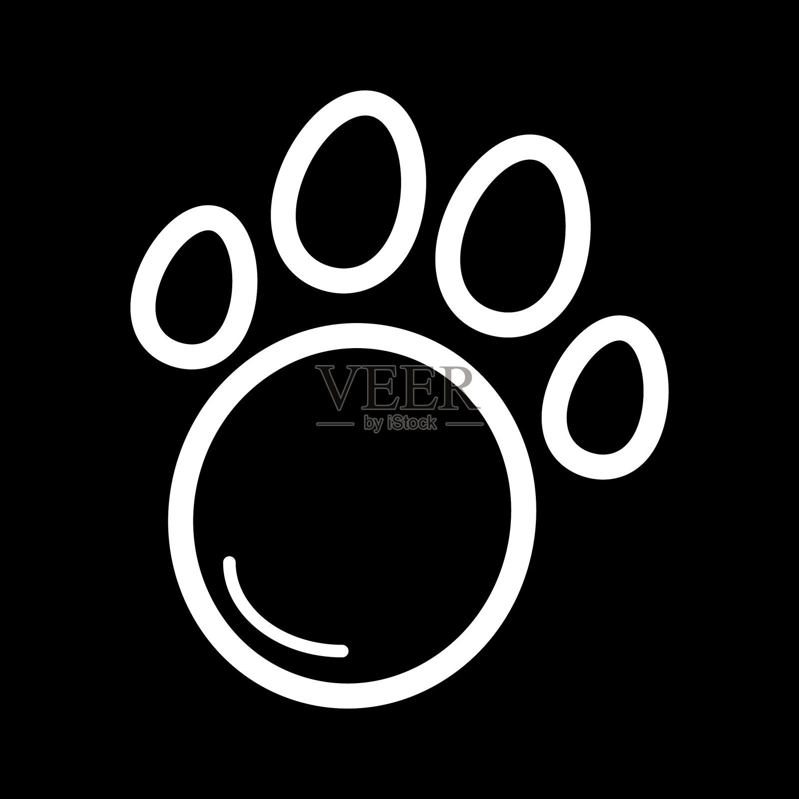 宠物爪子简单的图标黑白