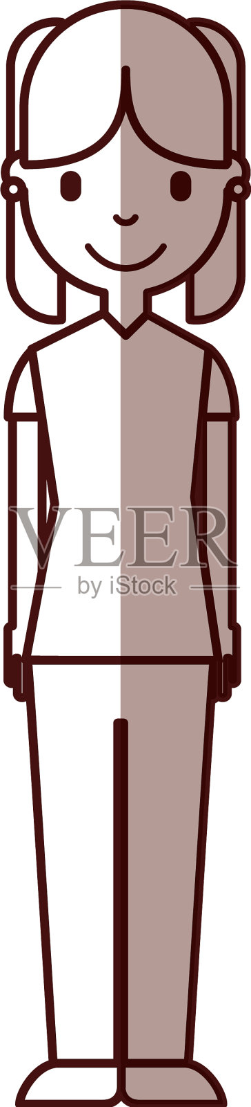 可爱的年轻女孩的化身设计元素图片