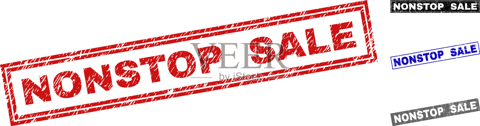 Grunge不间断销售纹理矩形邮票印章设计元素图片