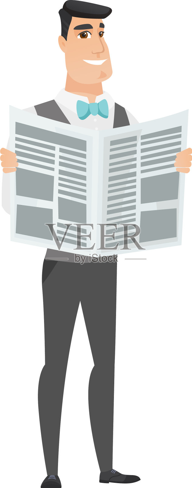 新郎读报纸设计元素图片