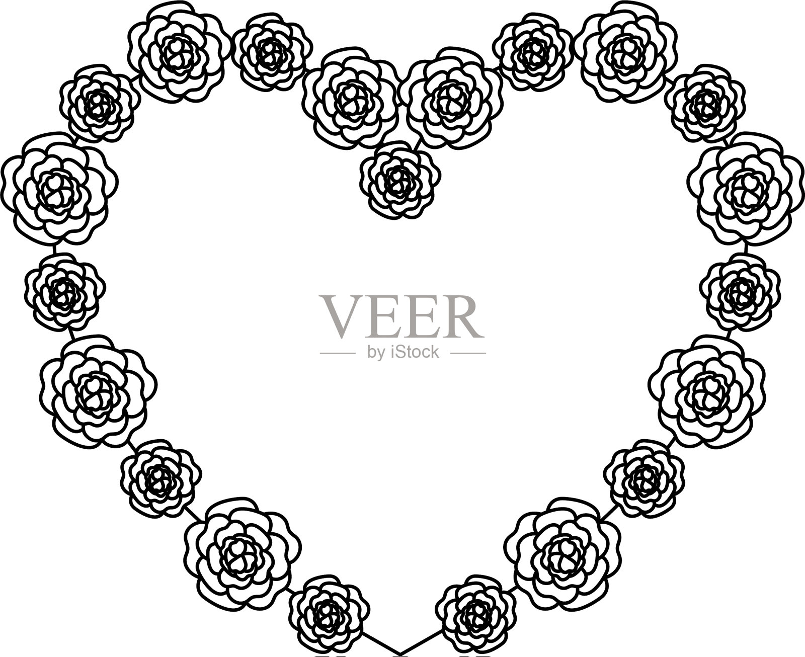 漂亮的心形玫瑰设计元素图片