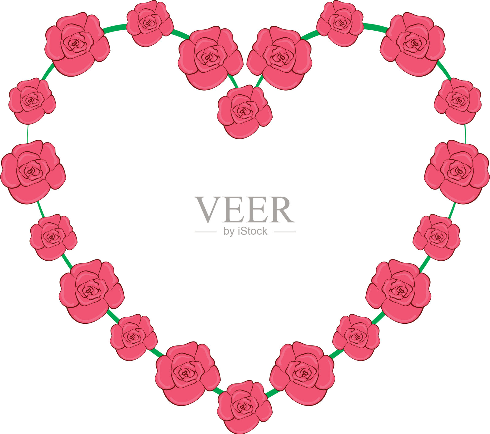 漂亮的心形玫瑰设计元素图片