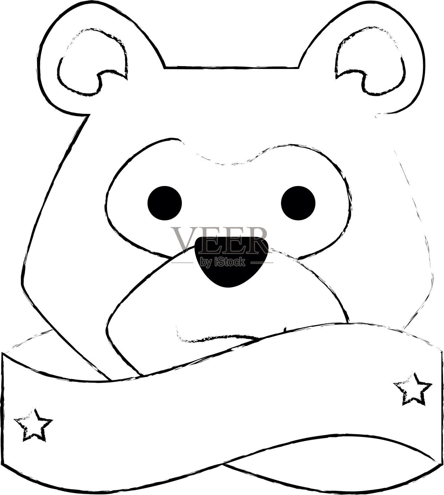 带着磁带框的熊设计元素图片