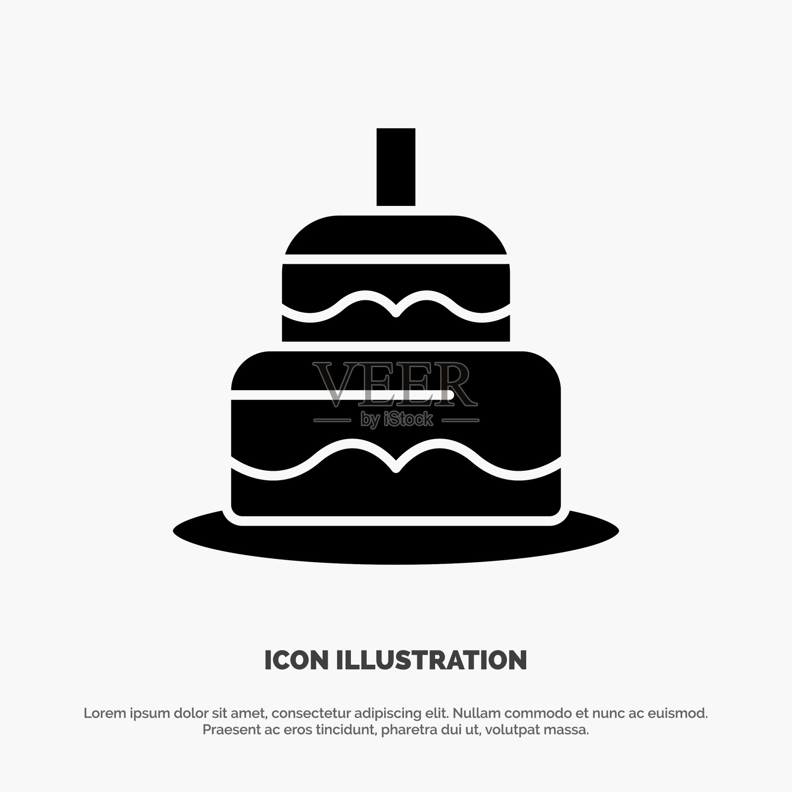 印度蛋糕日国家固体字形图标插画图片素材