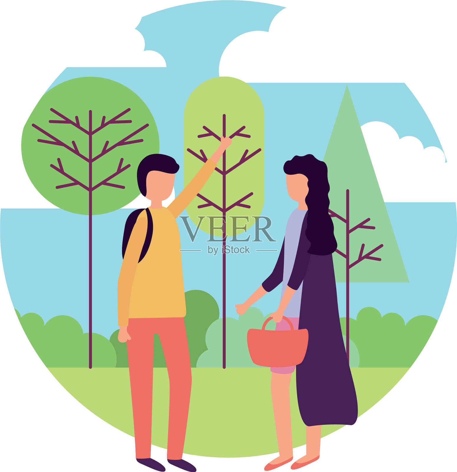 人们在户外活动设计元素图片