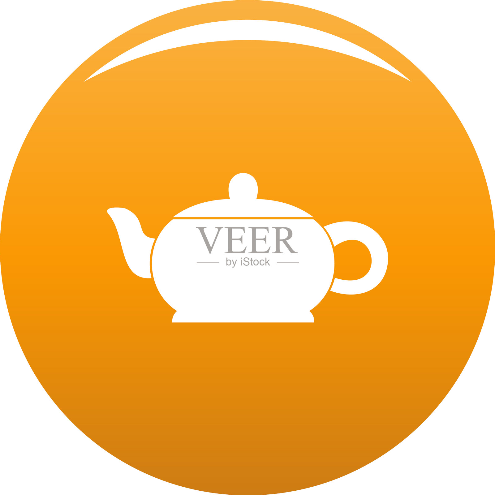热茶壶图标橙色图标素材