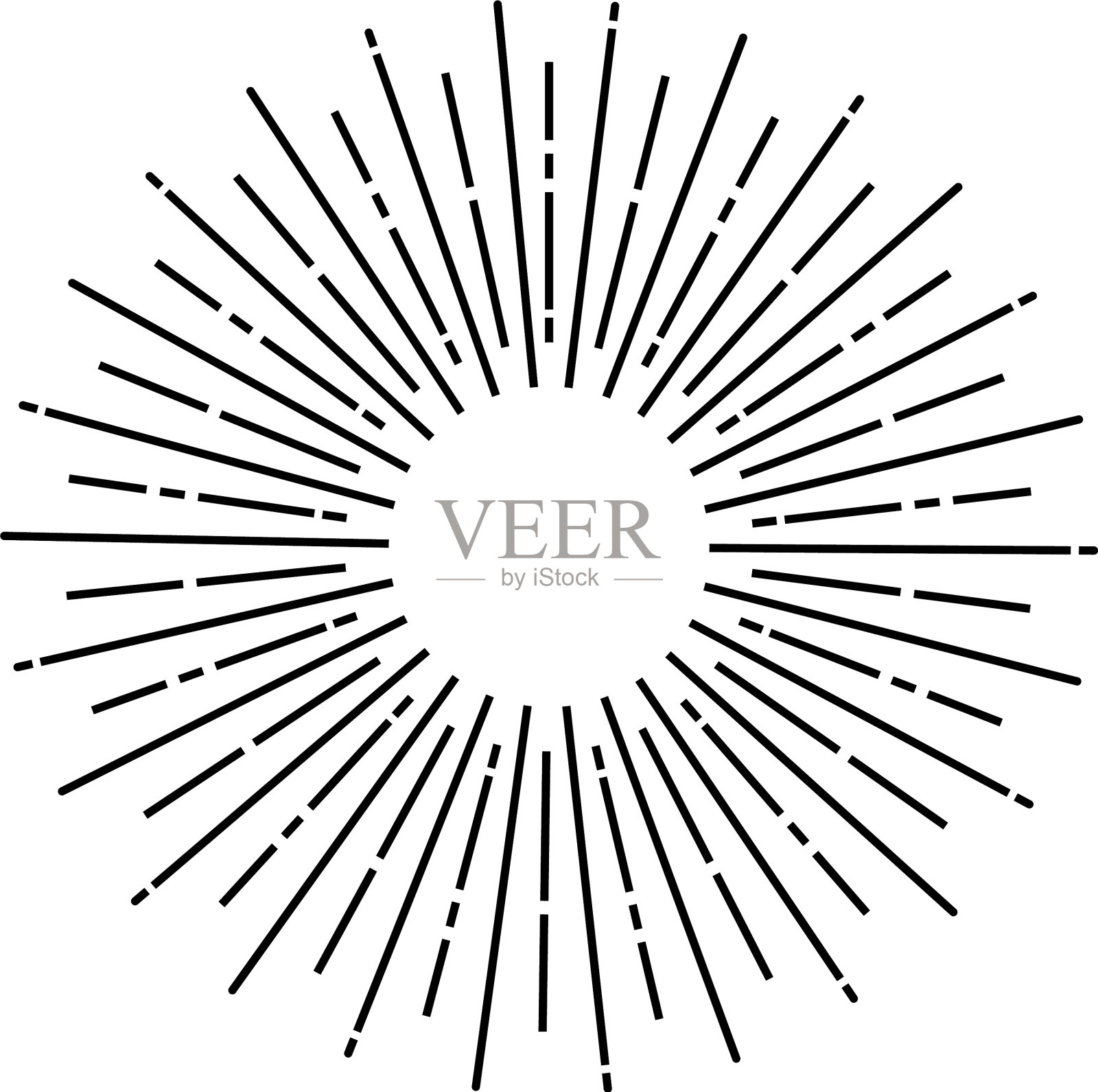 复古风格的线性阳光设计元素图片