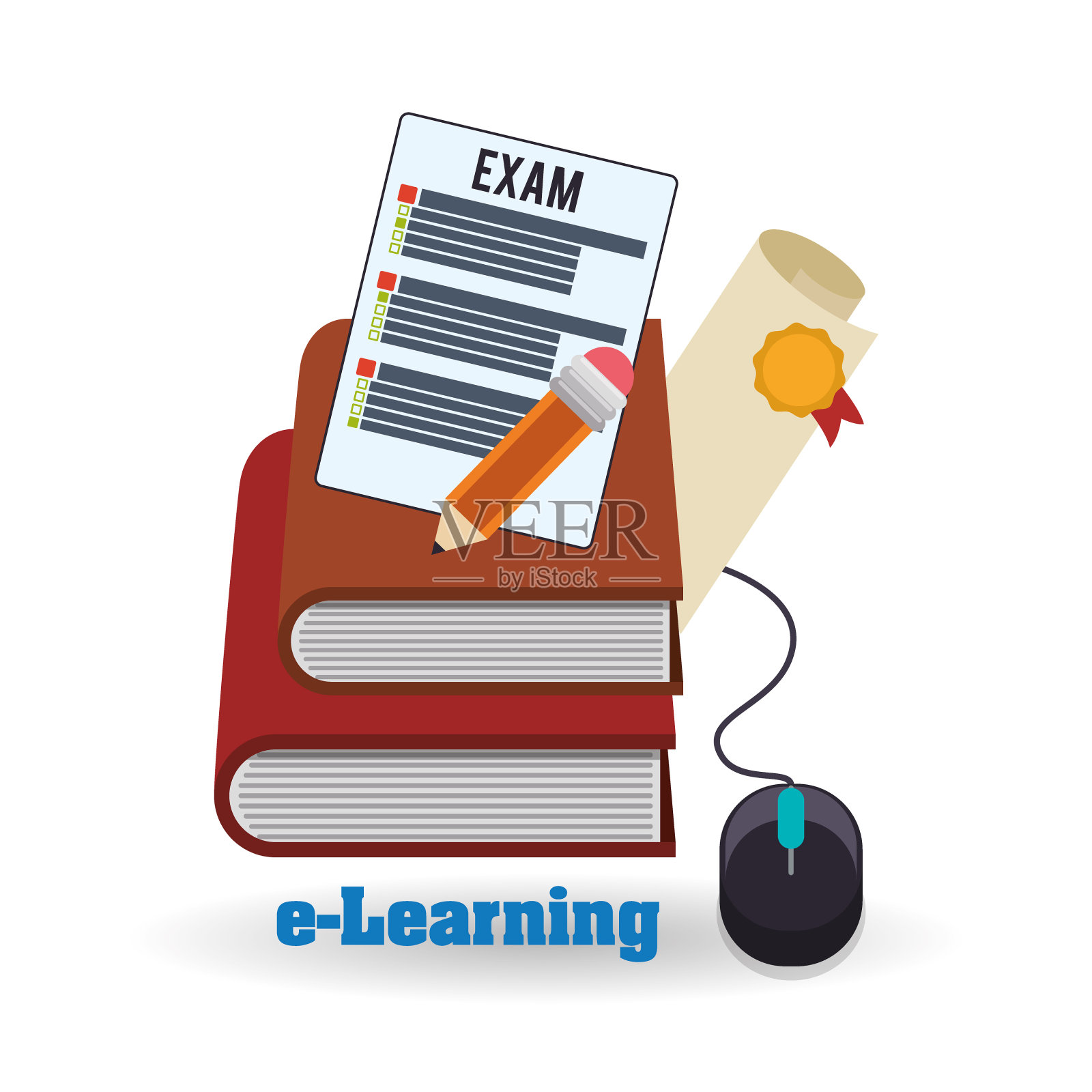 E-learning设计教育图标孤立设计元素图片