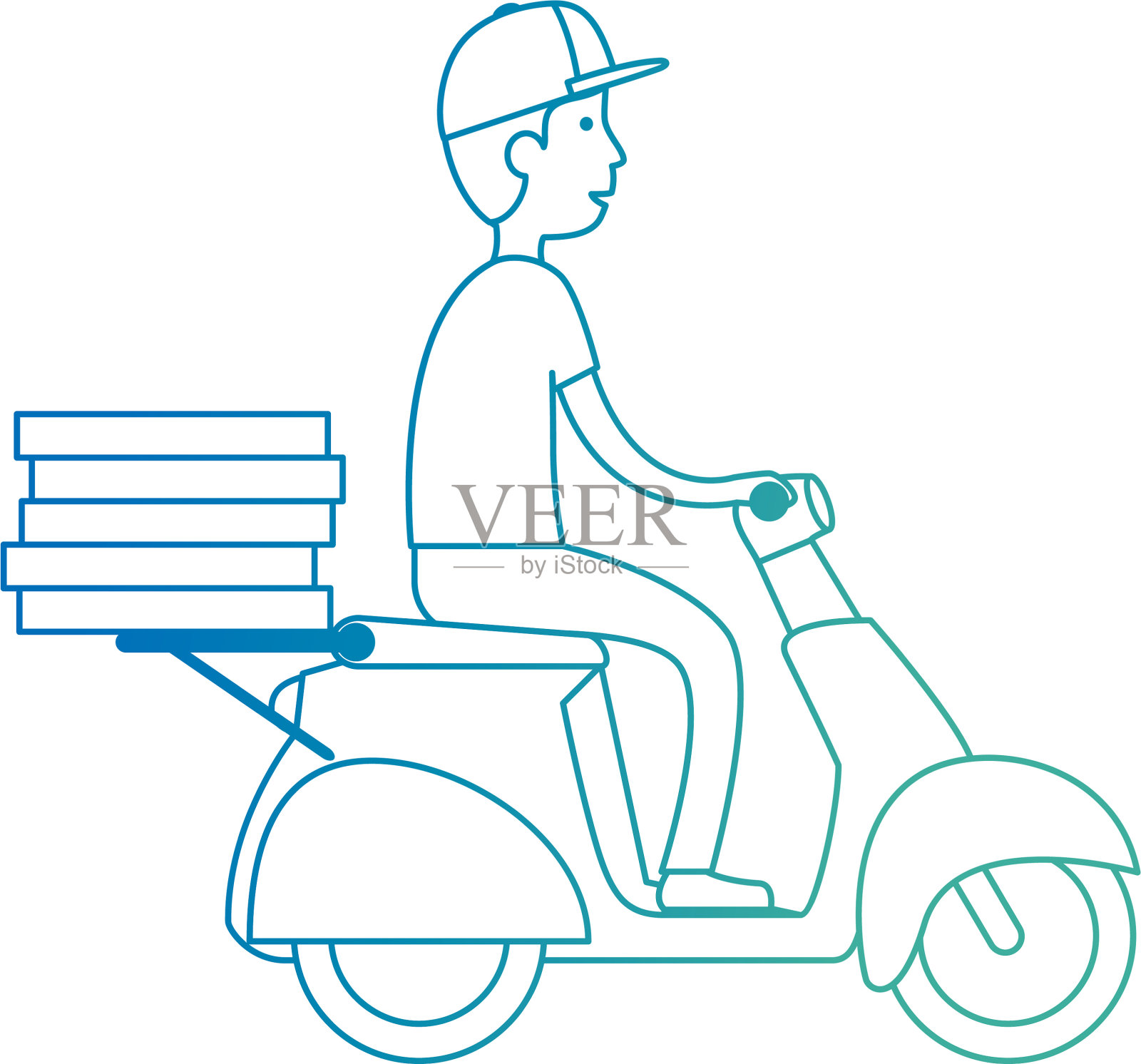 快递员的摩托车角色设计元素图片