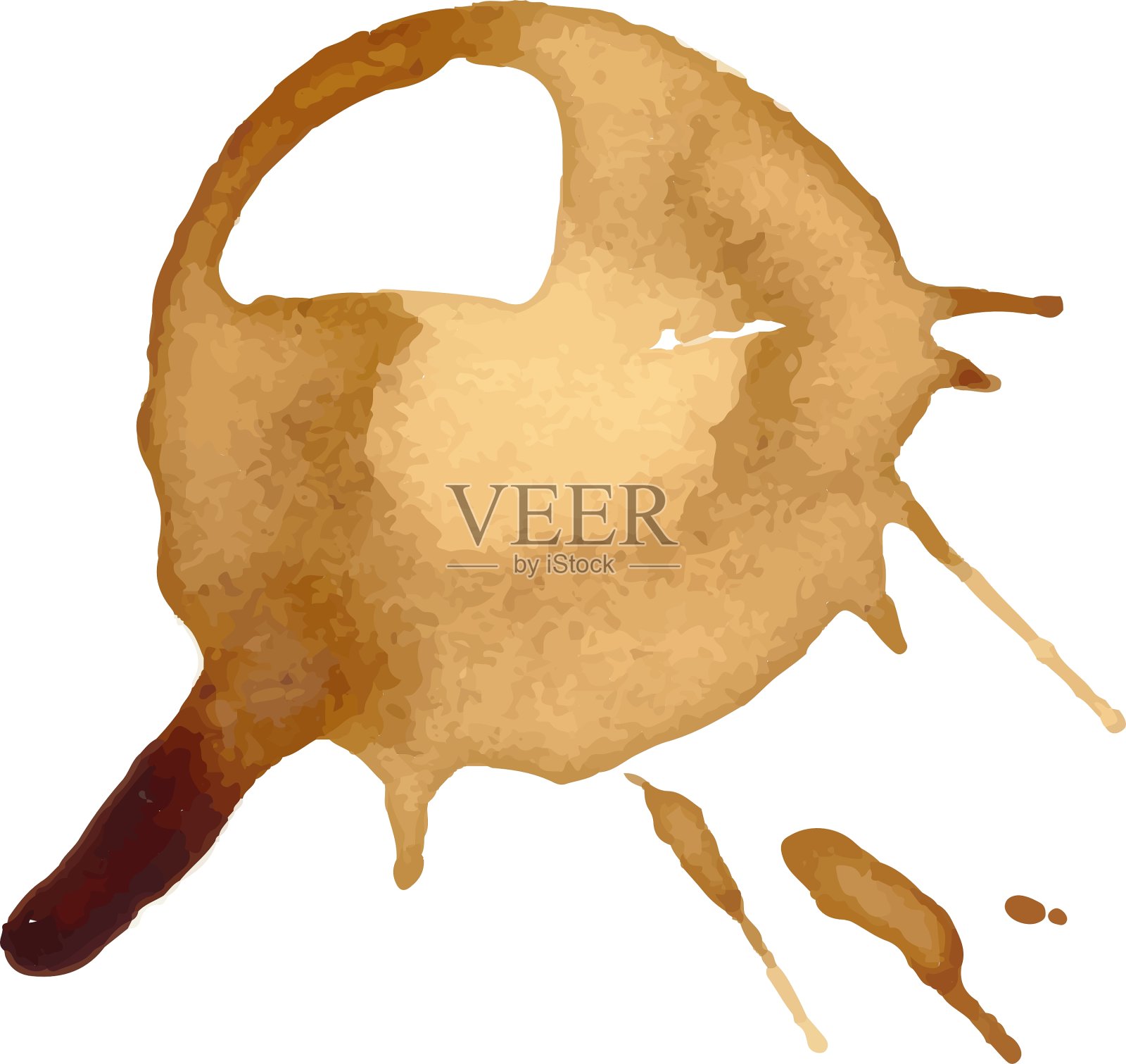 咖啡渍杯斑插画图片素材