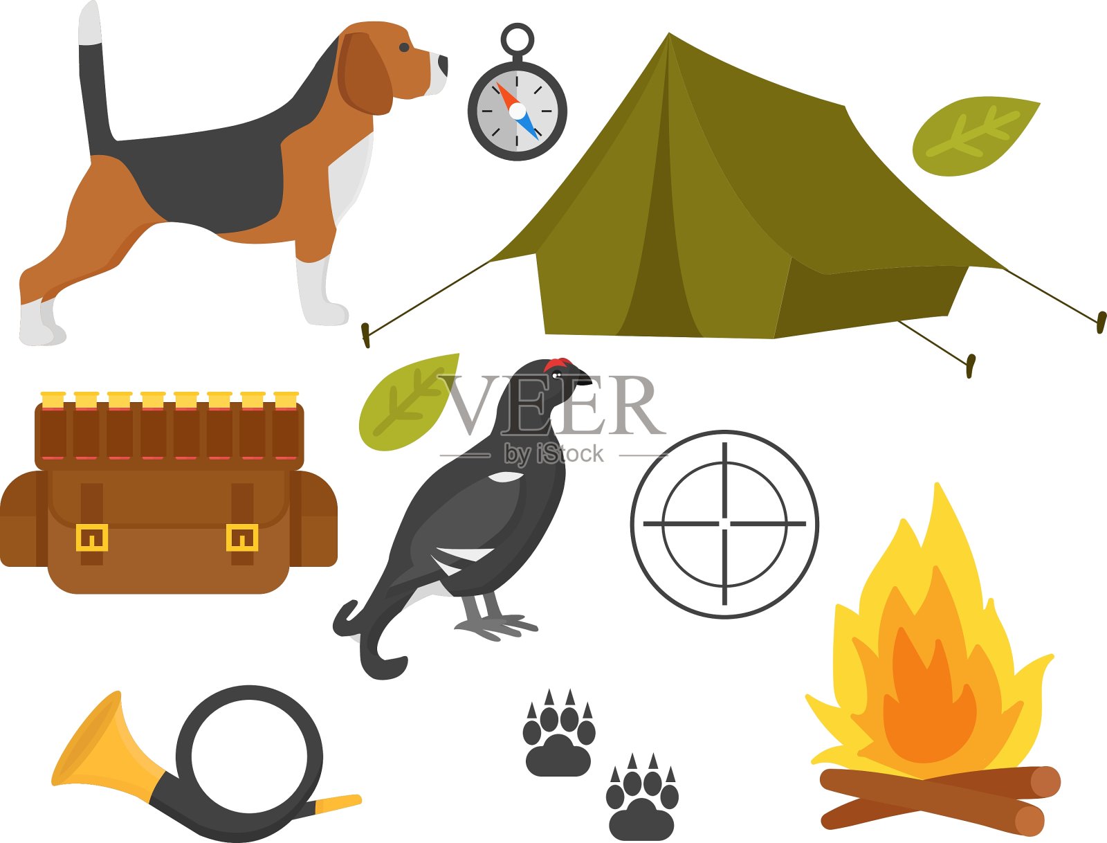 狩猎符号集设计元素图片