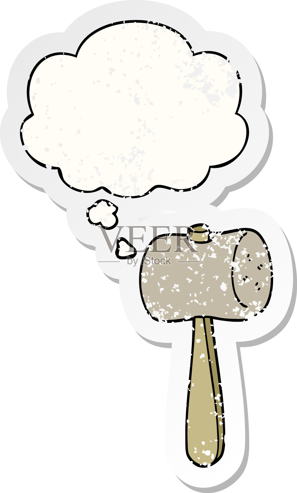 卡通木槌和以为泡泡一样心疼设计元素图片