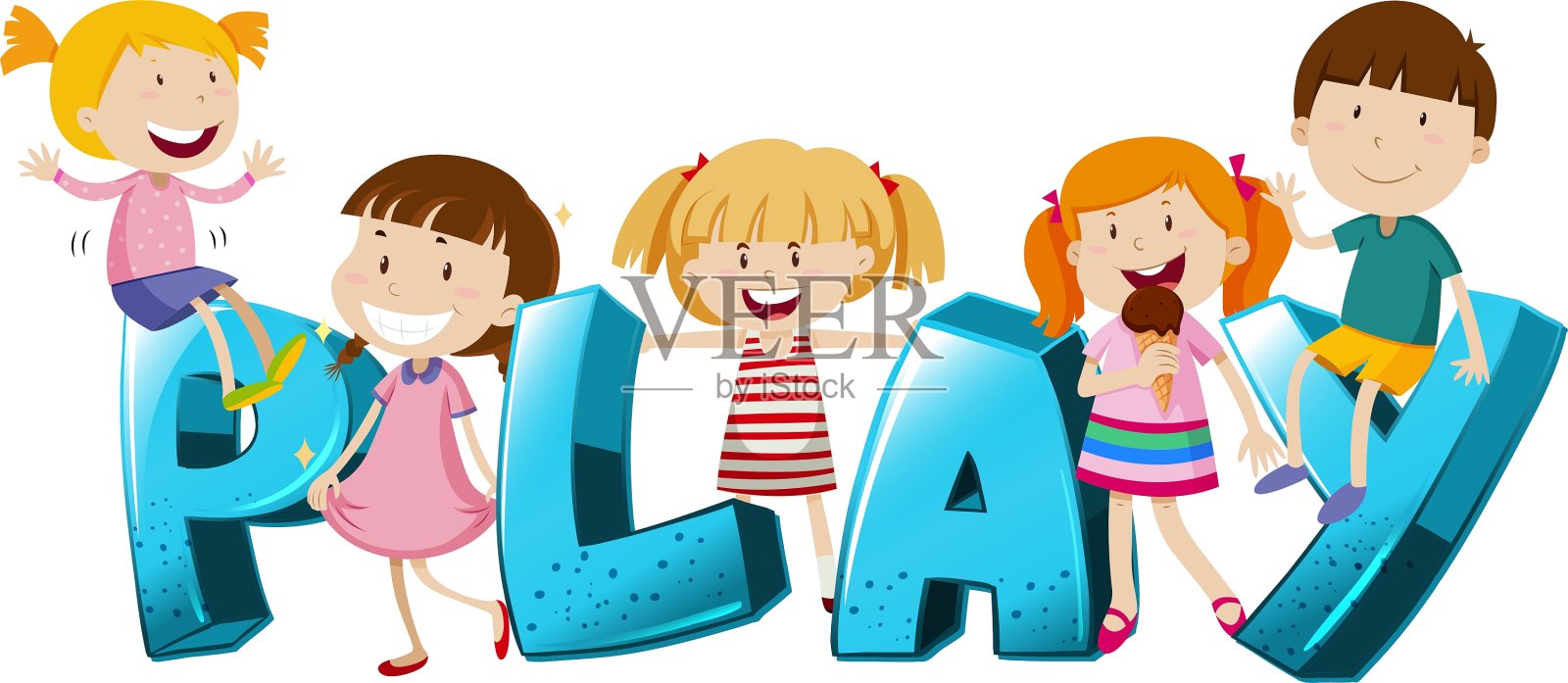 和孩子玩文字设计和文字游戏设计元素图片