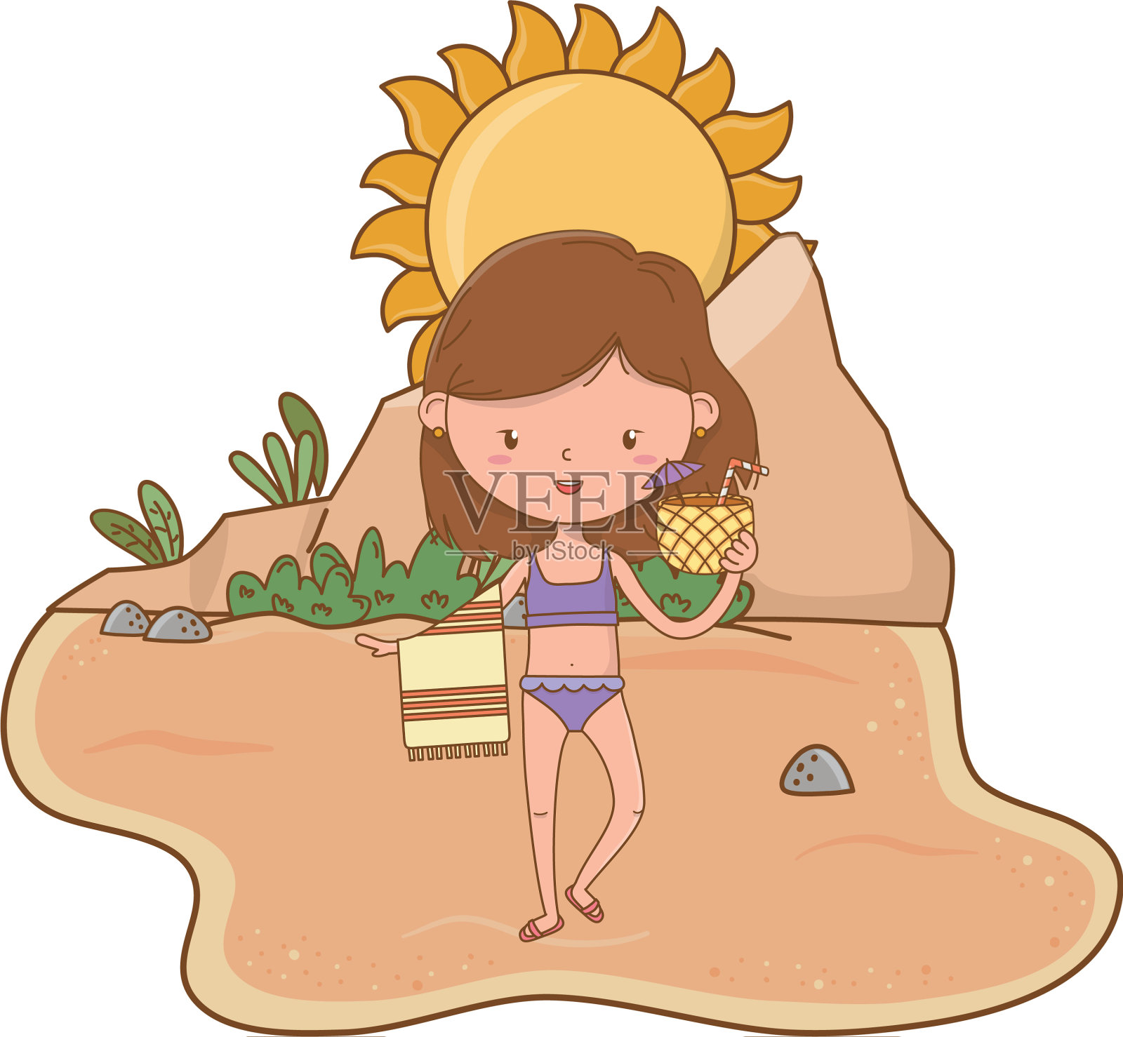 夏季儿童卡通设计元素图片