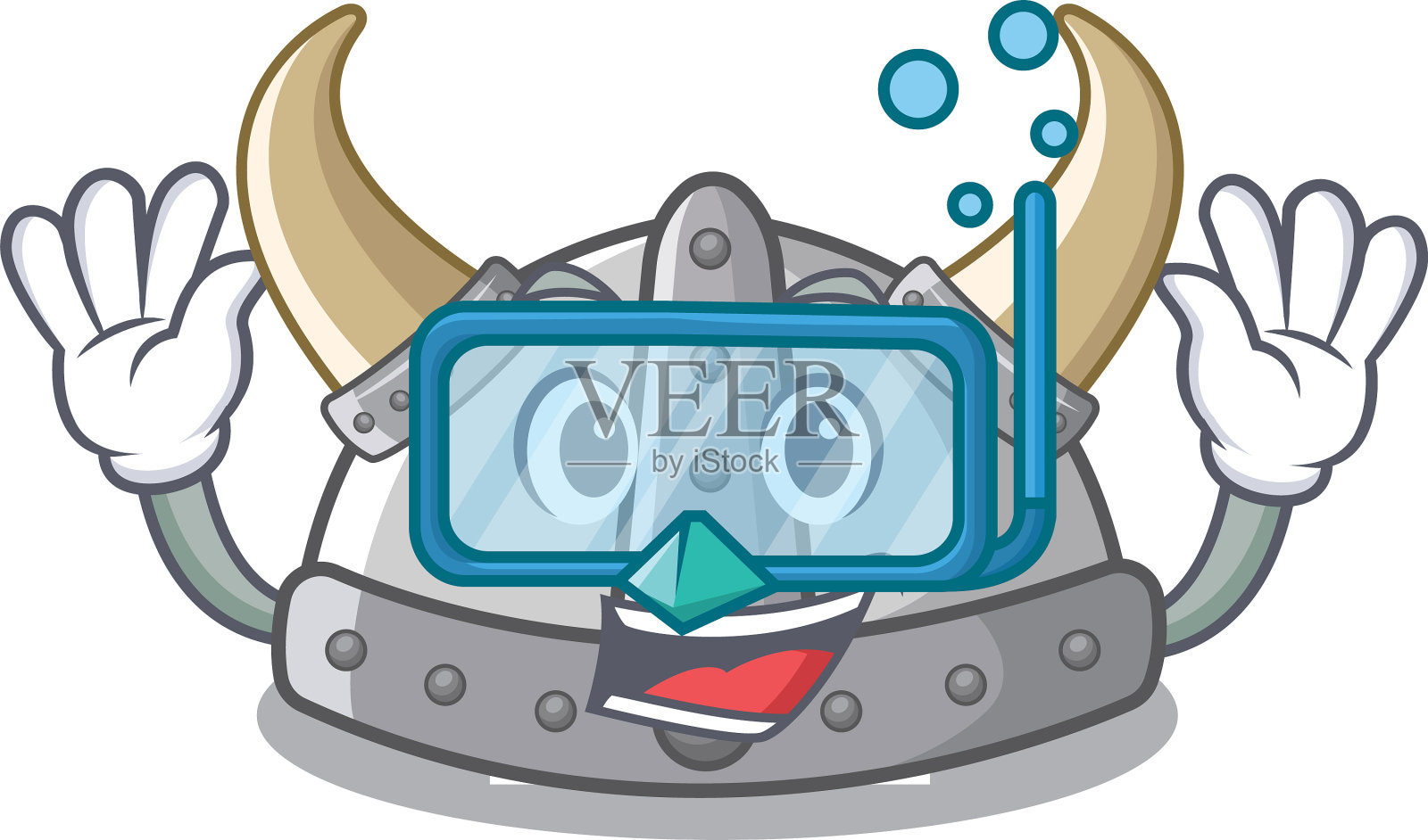 卡通造型的潜水海盗头盔设计元素图片